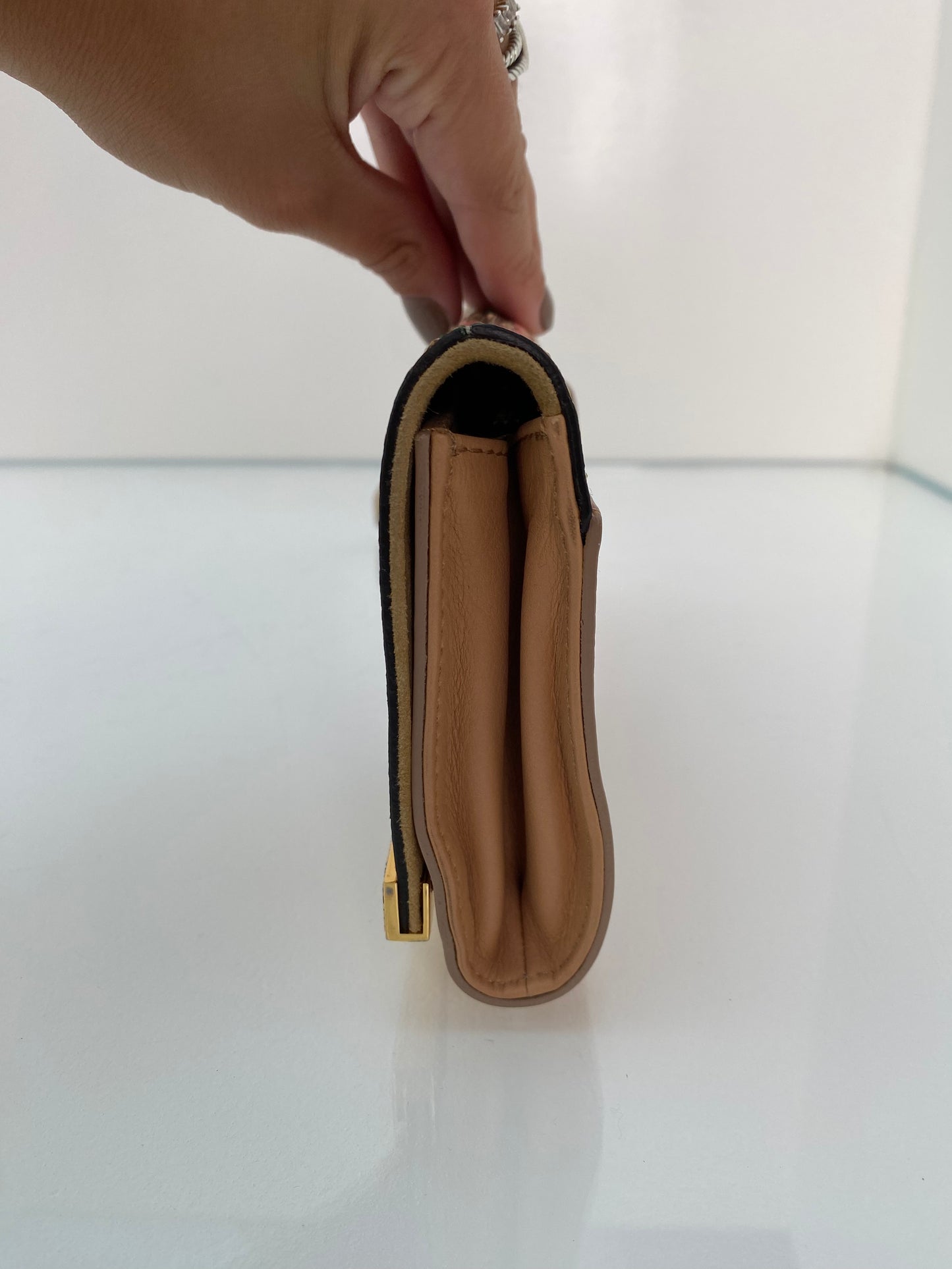 Fendi Tan, Green, & Pink Exotic Long Clutch (As Is)