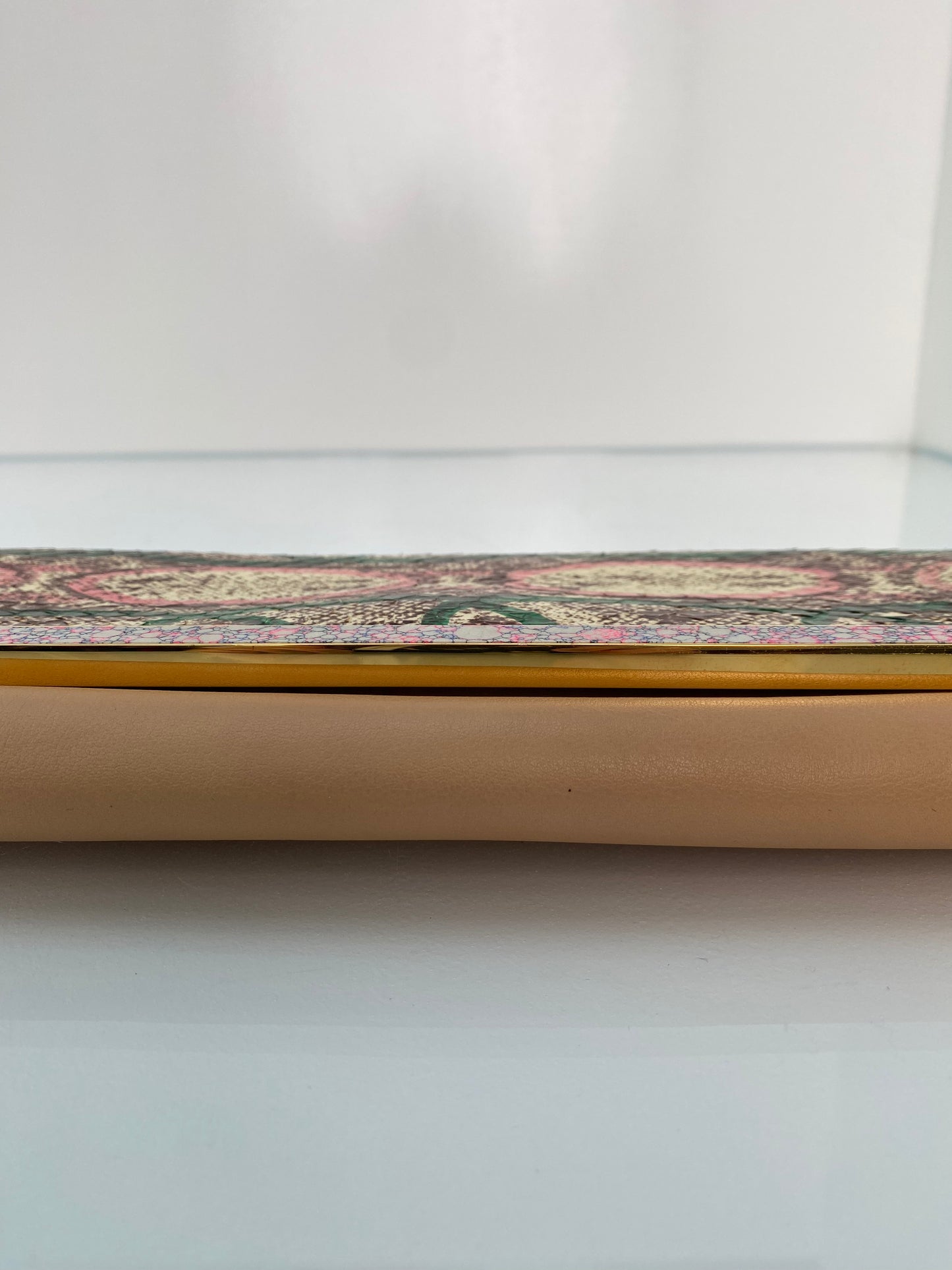 Fendi Tan, Green, & Pink Exotic Long Clutch (As Is)