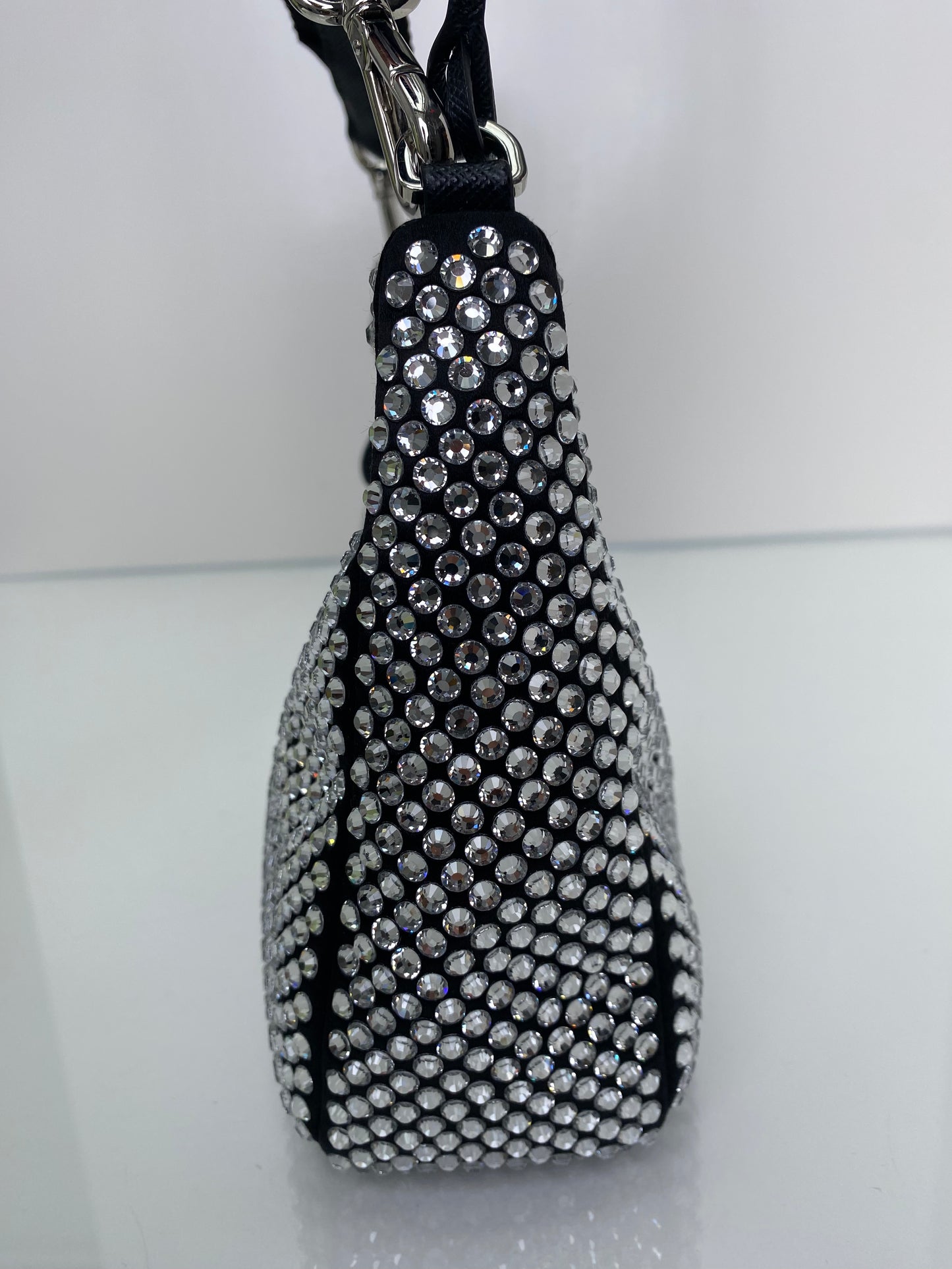 Prada Black & Crystal Re-Edition 2005 Crossbody Bag SHW