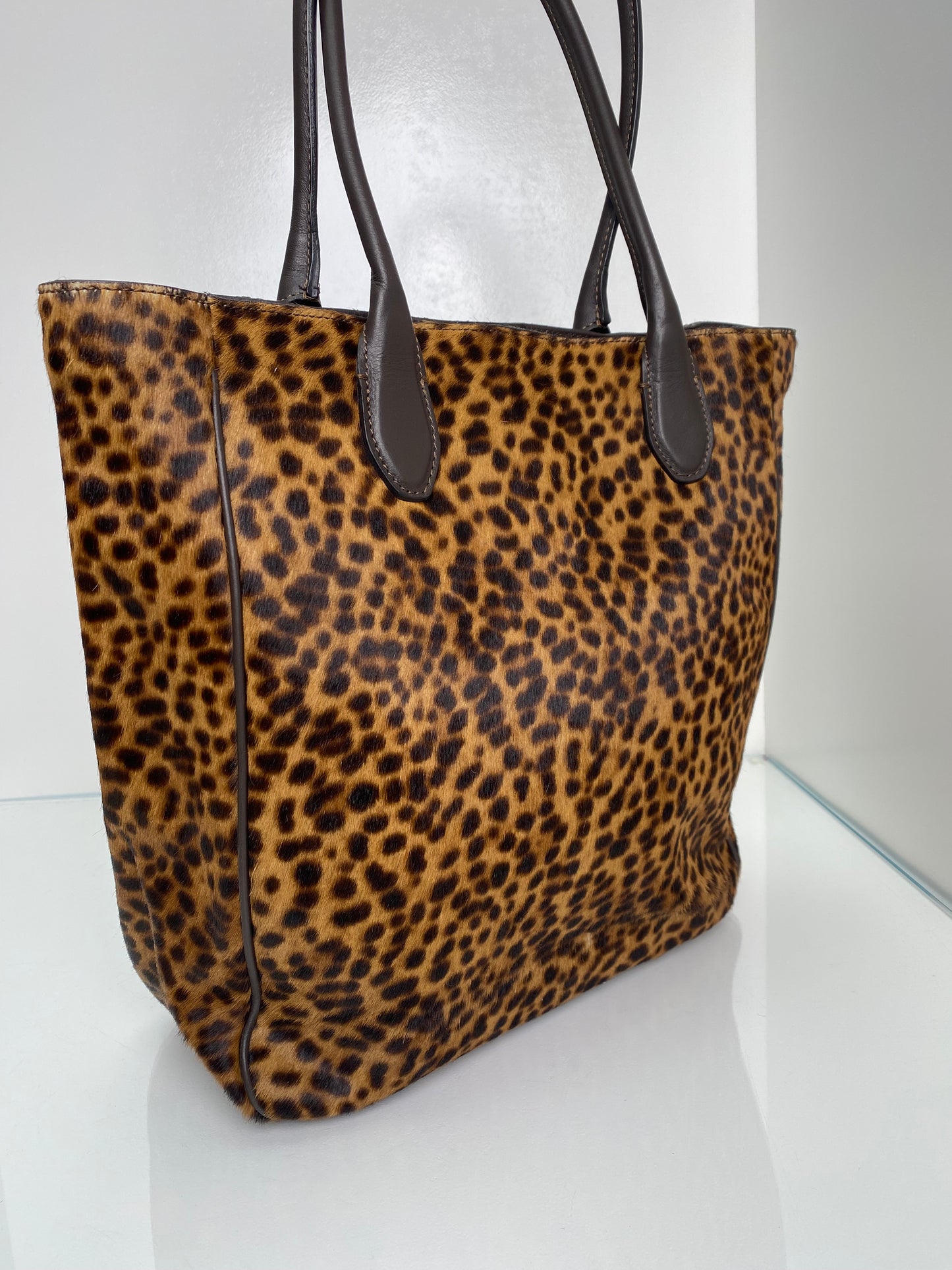 Iacucci Leopard Pony Hair Tote Bag