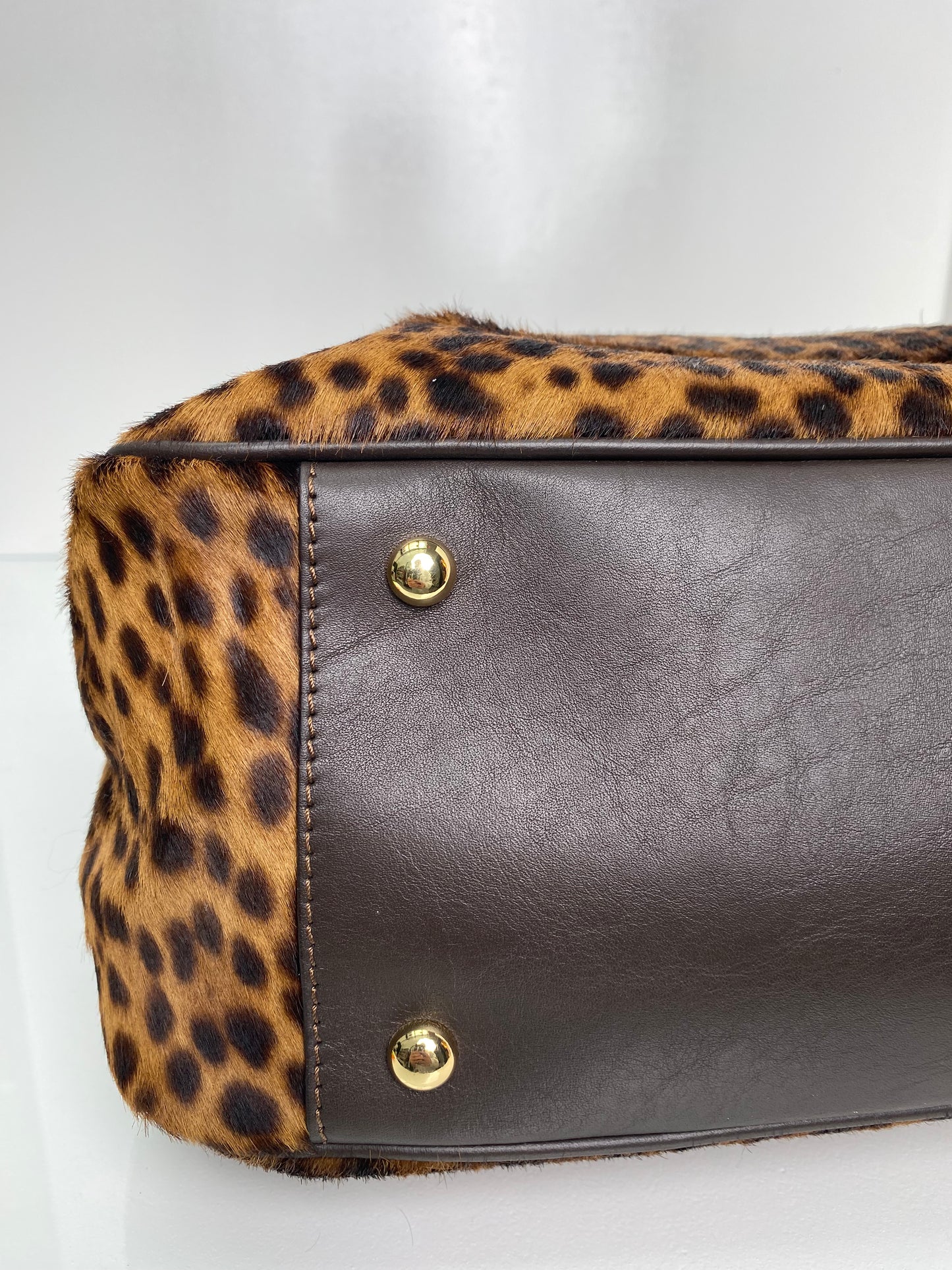 Iacucci Leopard Pony Hair Tote Bag