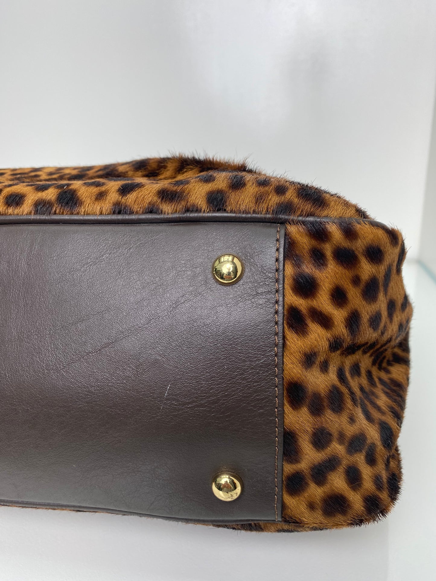 Iacucci Leopard Pony Hair Tote Bag