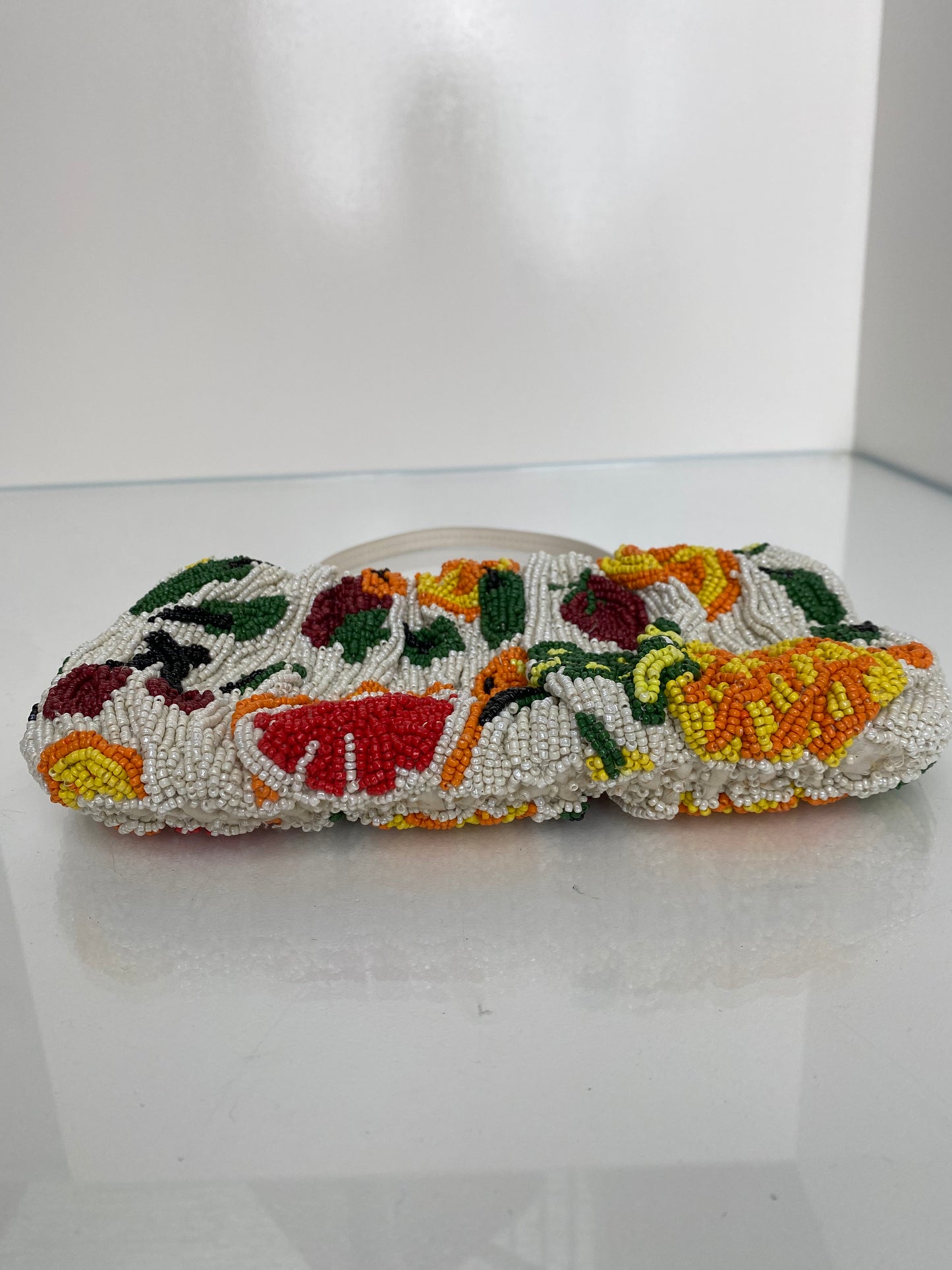 Staud White & Multicolor Beaded Fruit Bag SHW