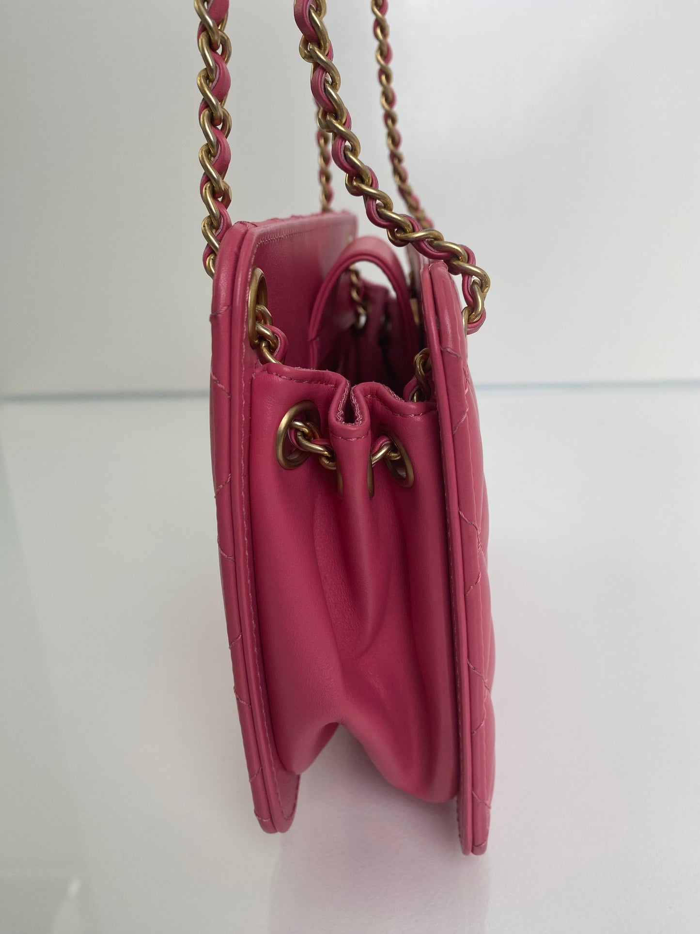 Chanel Pink Lambskin Once Upon A Time Accordian Bag GHW