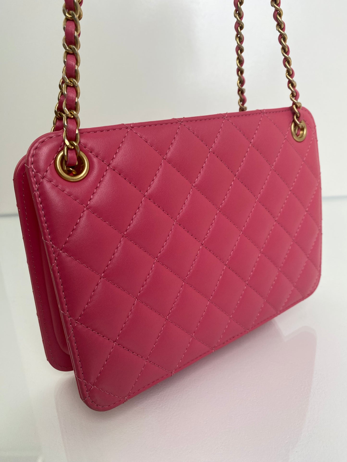 Chanel Pink Lambskin Once Upon A Time Accordian Bag GHW