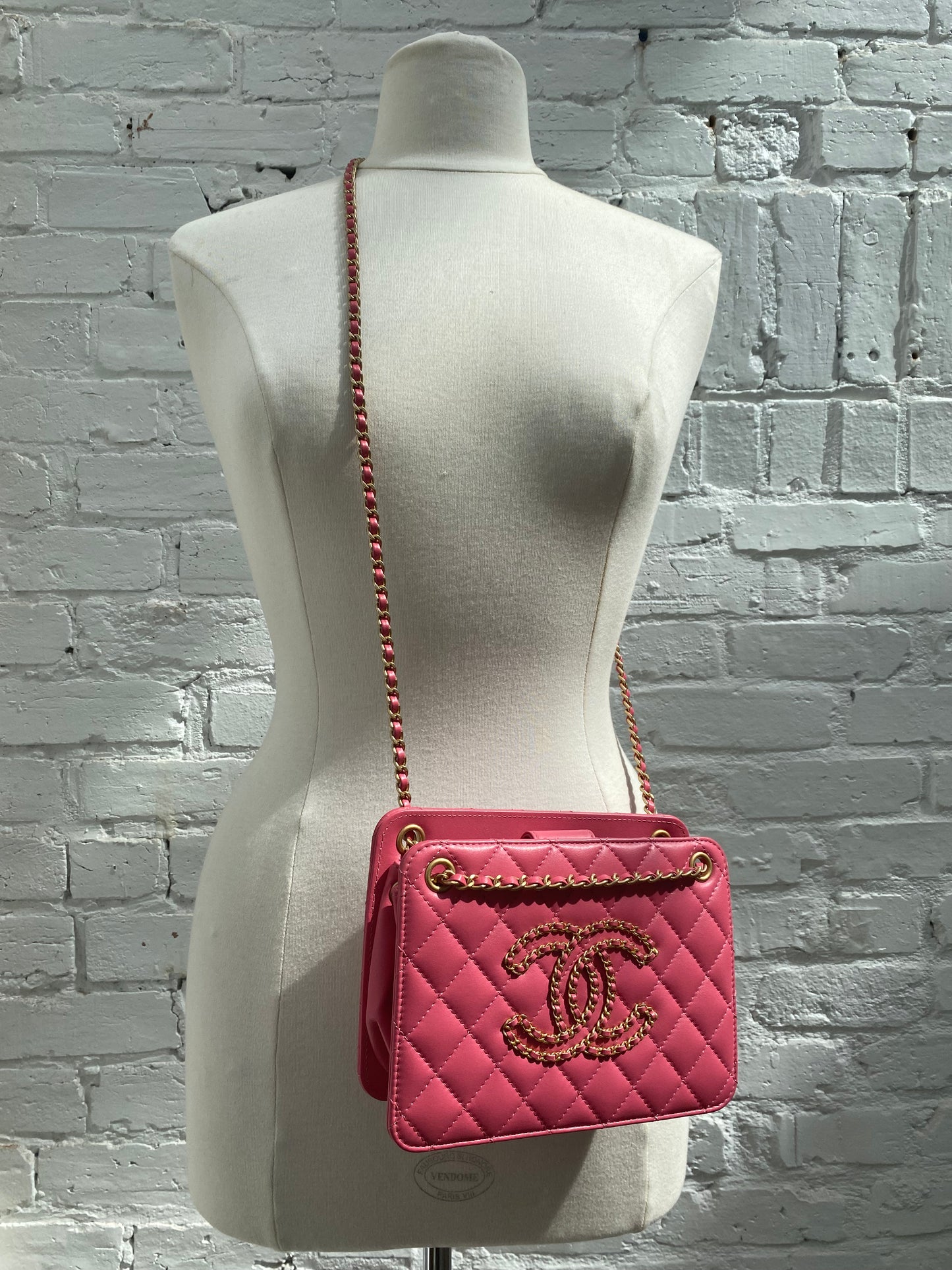Chanel Pink Lambskin Once Upon A Time Accordian Bag GHW