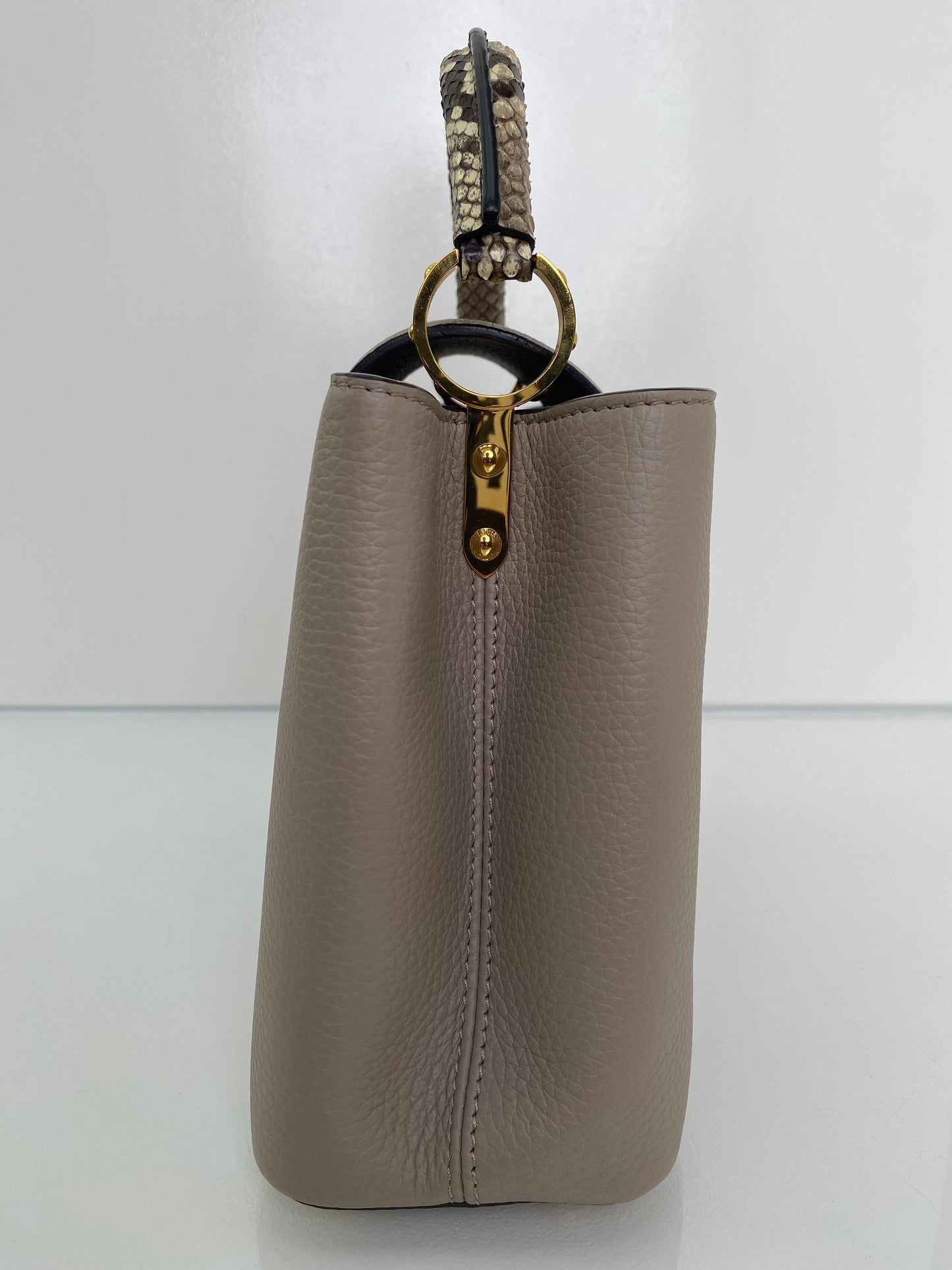 Louis Vuitton Leather Capucines Beige & Exotic Bag