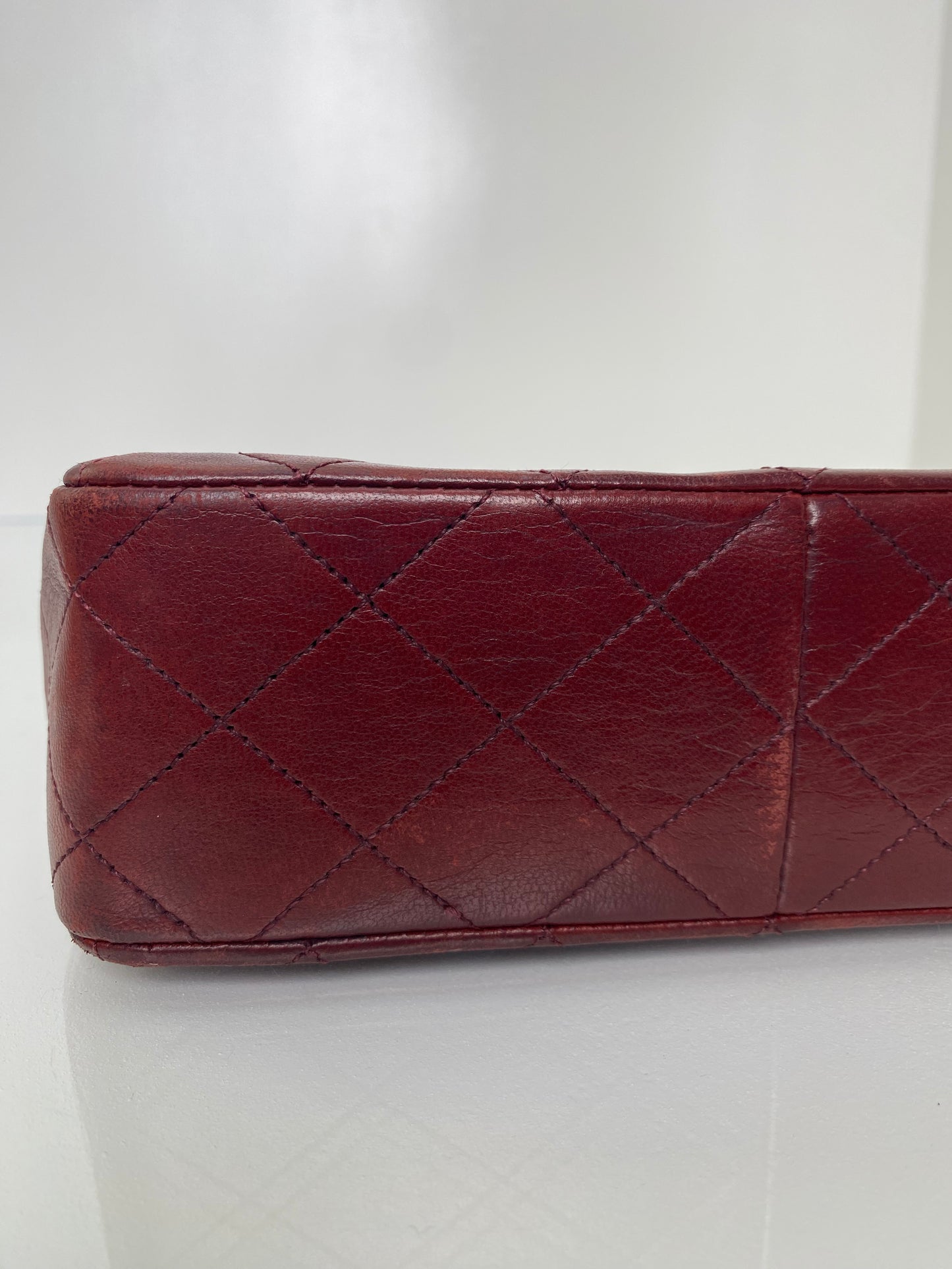 Chanel Vintage Square Burgundy 20cm Crossbody Bag