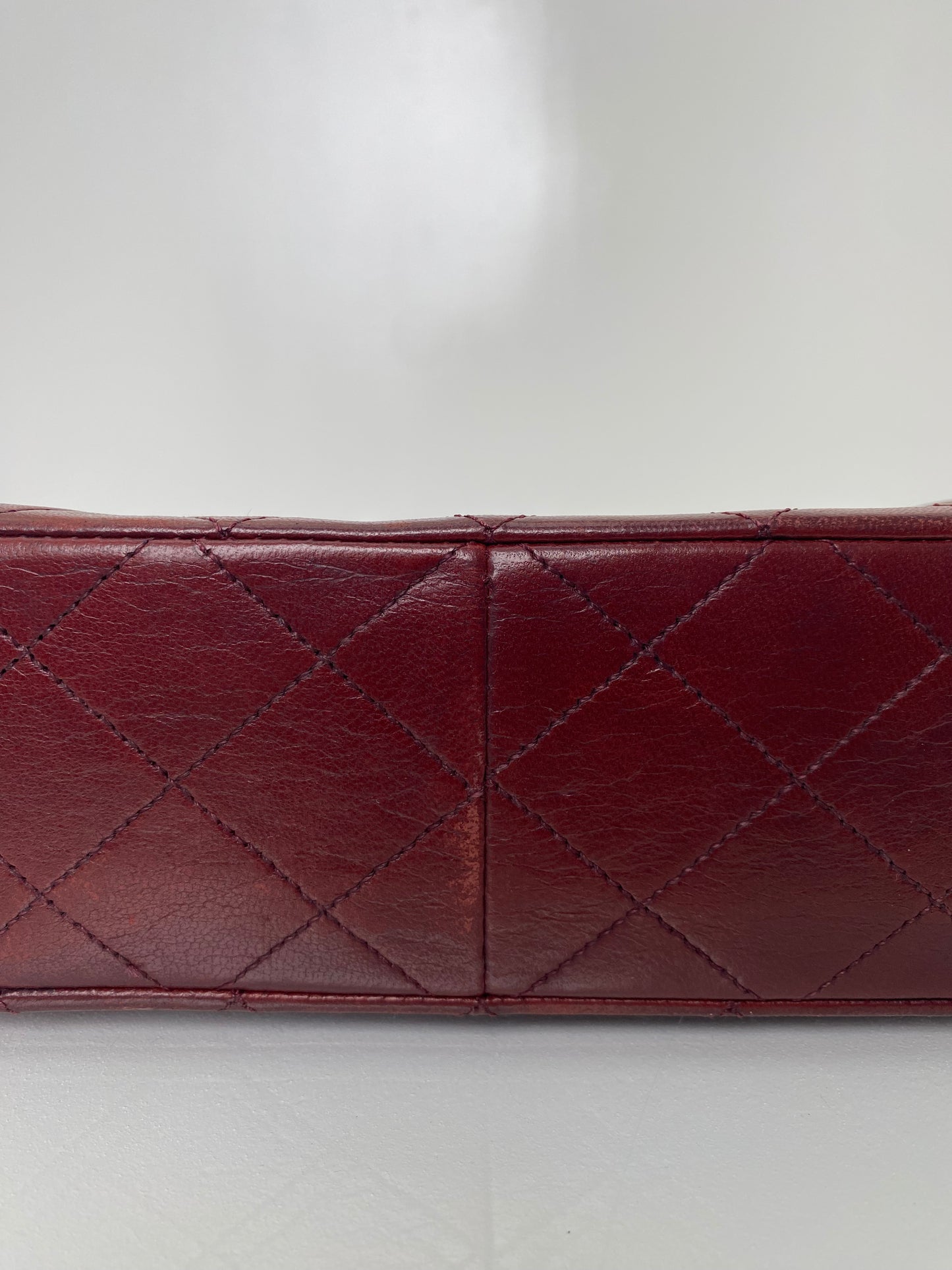 Chanel Vintage Square Burgundy 20cm Crossbody Bag