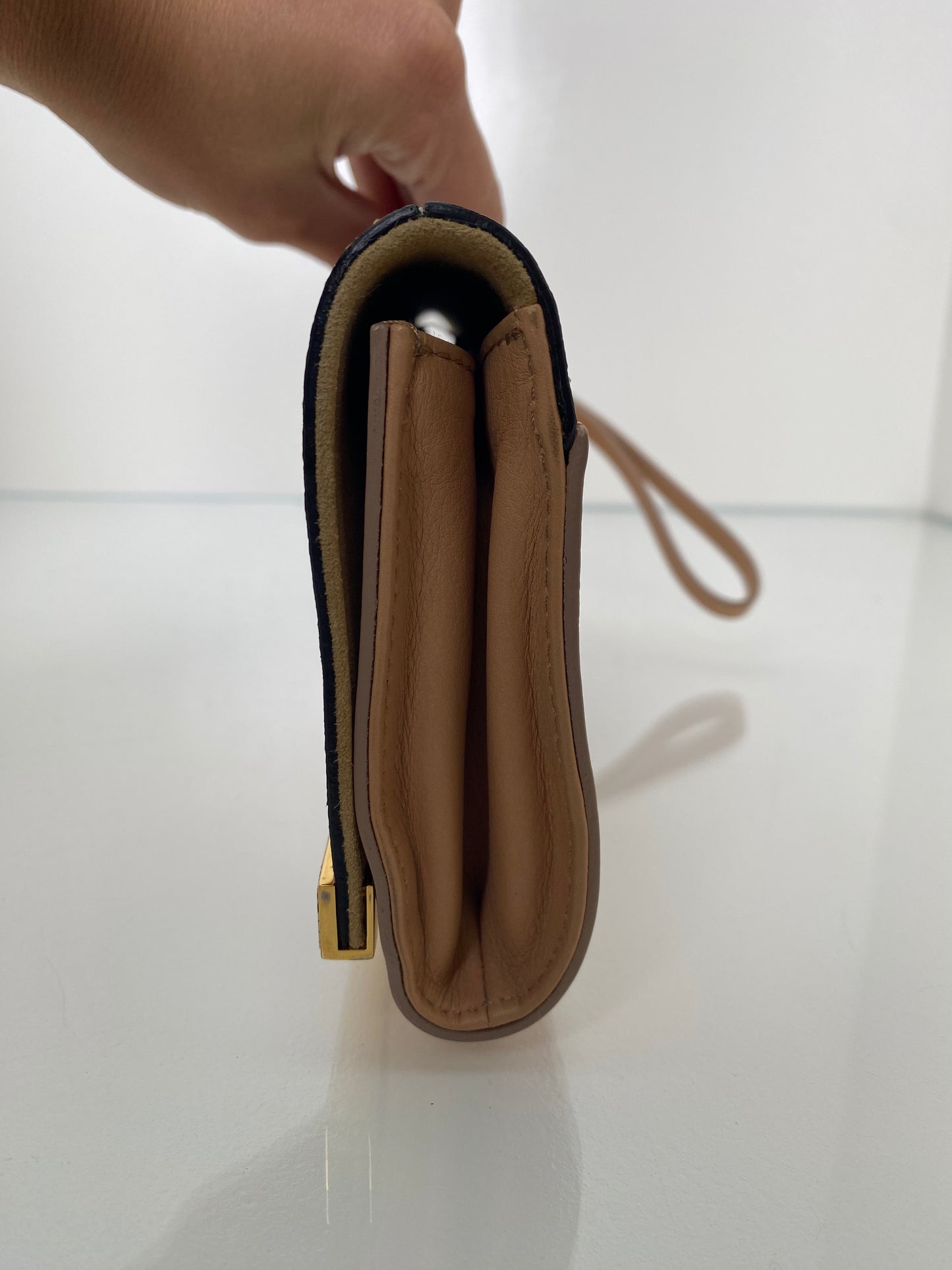Fendi Tan, Green, & Pink Exotic Long Clutch (As Is)