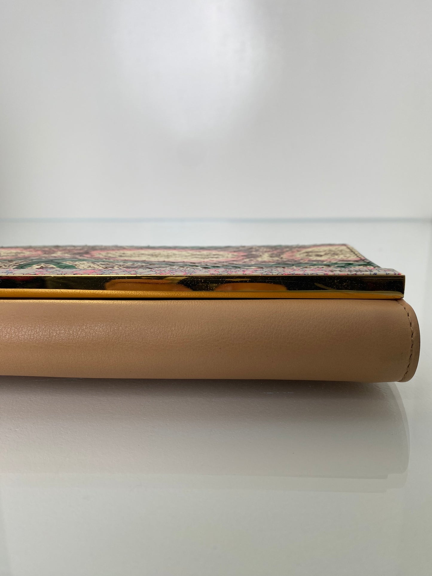 Fendi Tan, Green, & Pink Exotic Long Clutch (As Is)