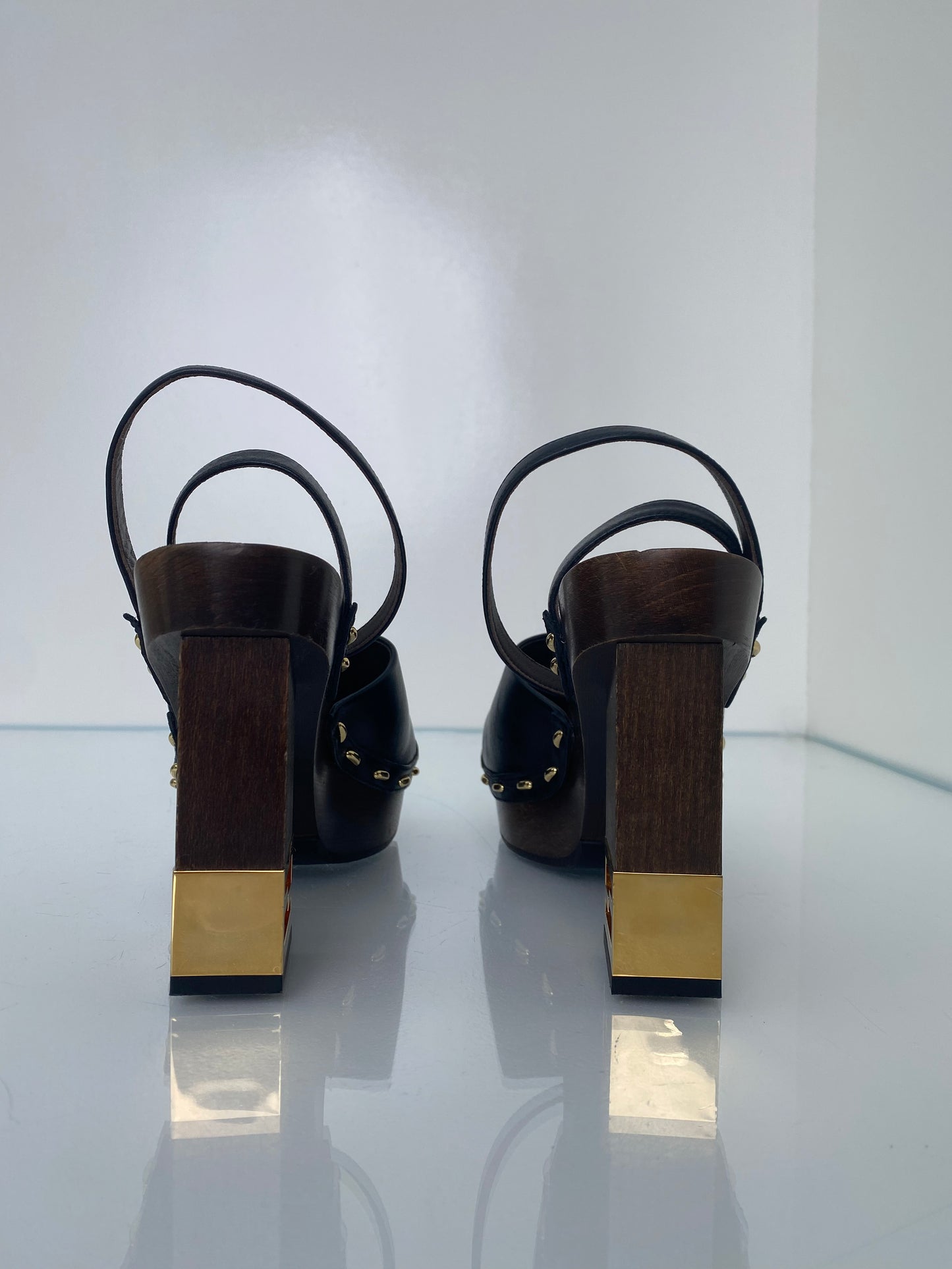 Fendi Black Clog Heels, 38