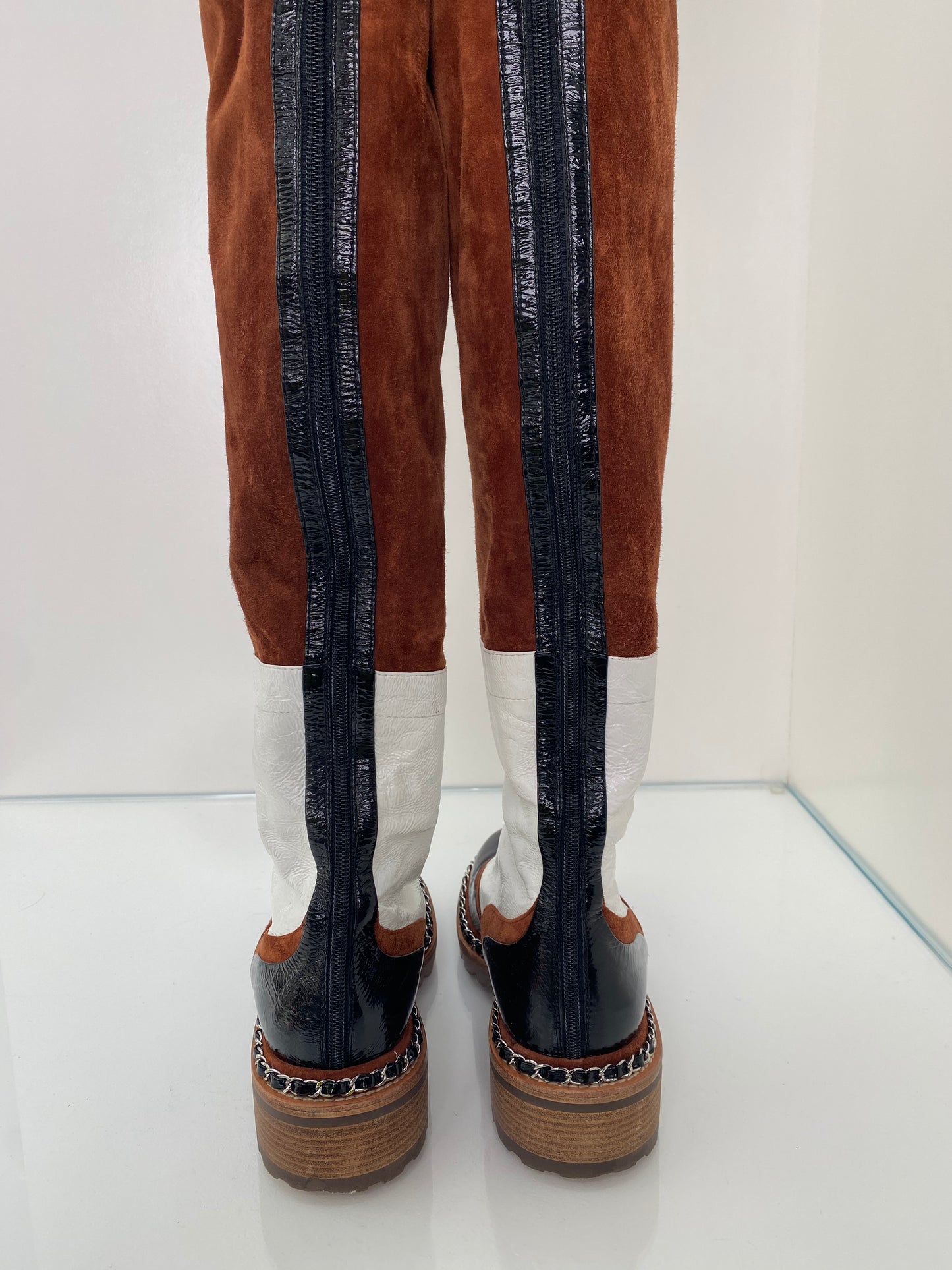Chanel Oxford Over The Knee Boots 40