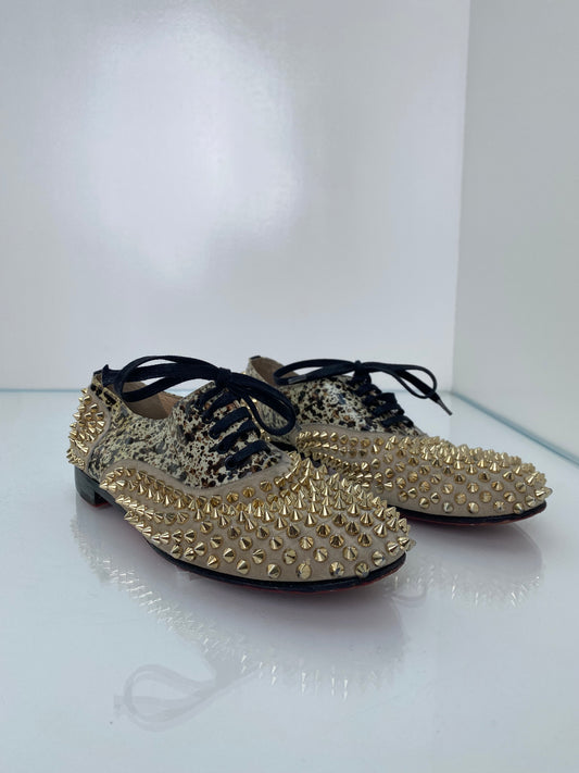 Christian Louboutin Gold Spike Oxford, 39