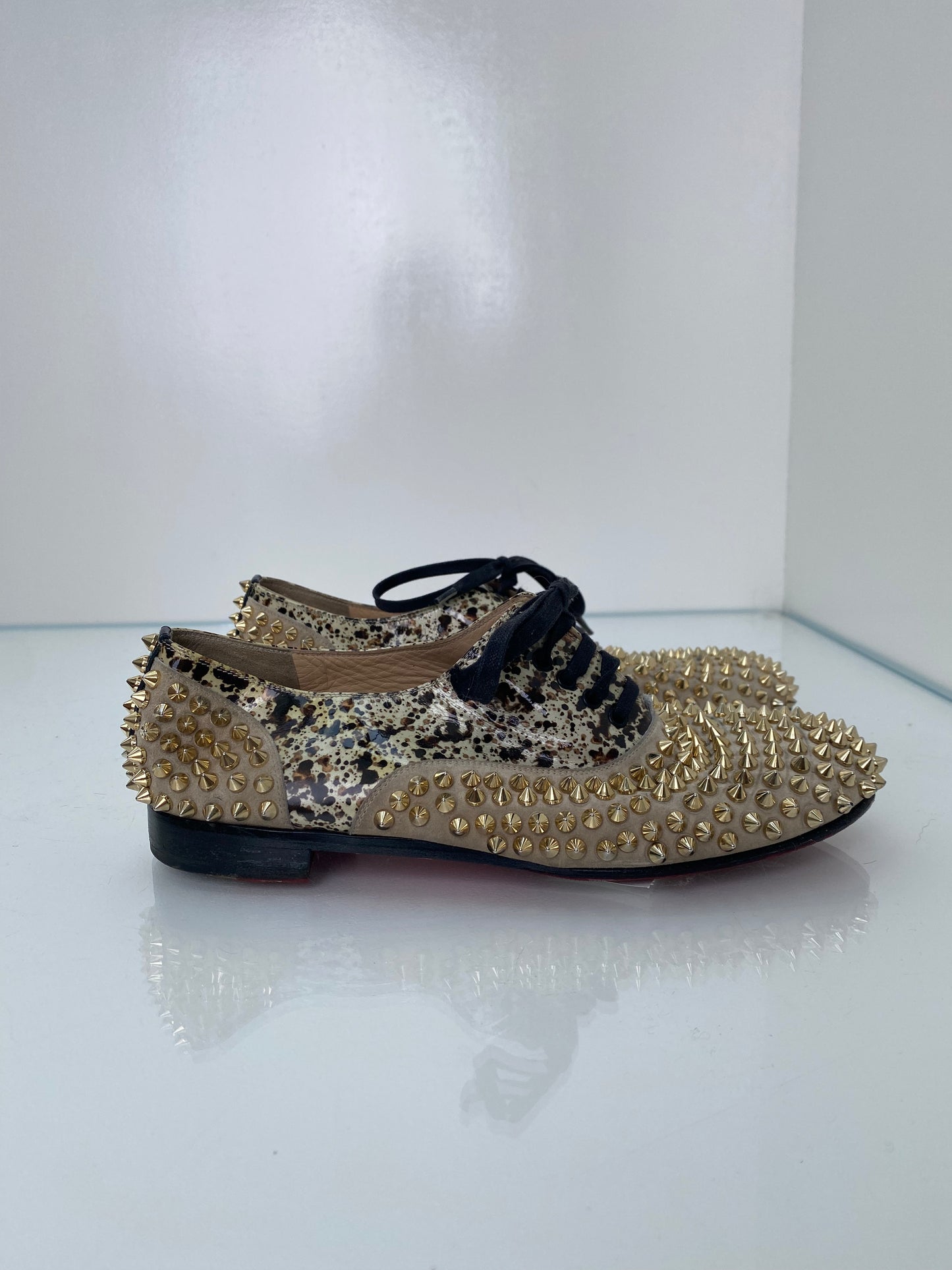 Christian Louboutin Gold Spike Oxford, 39