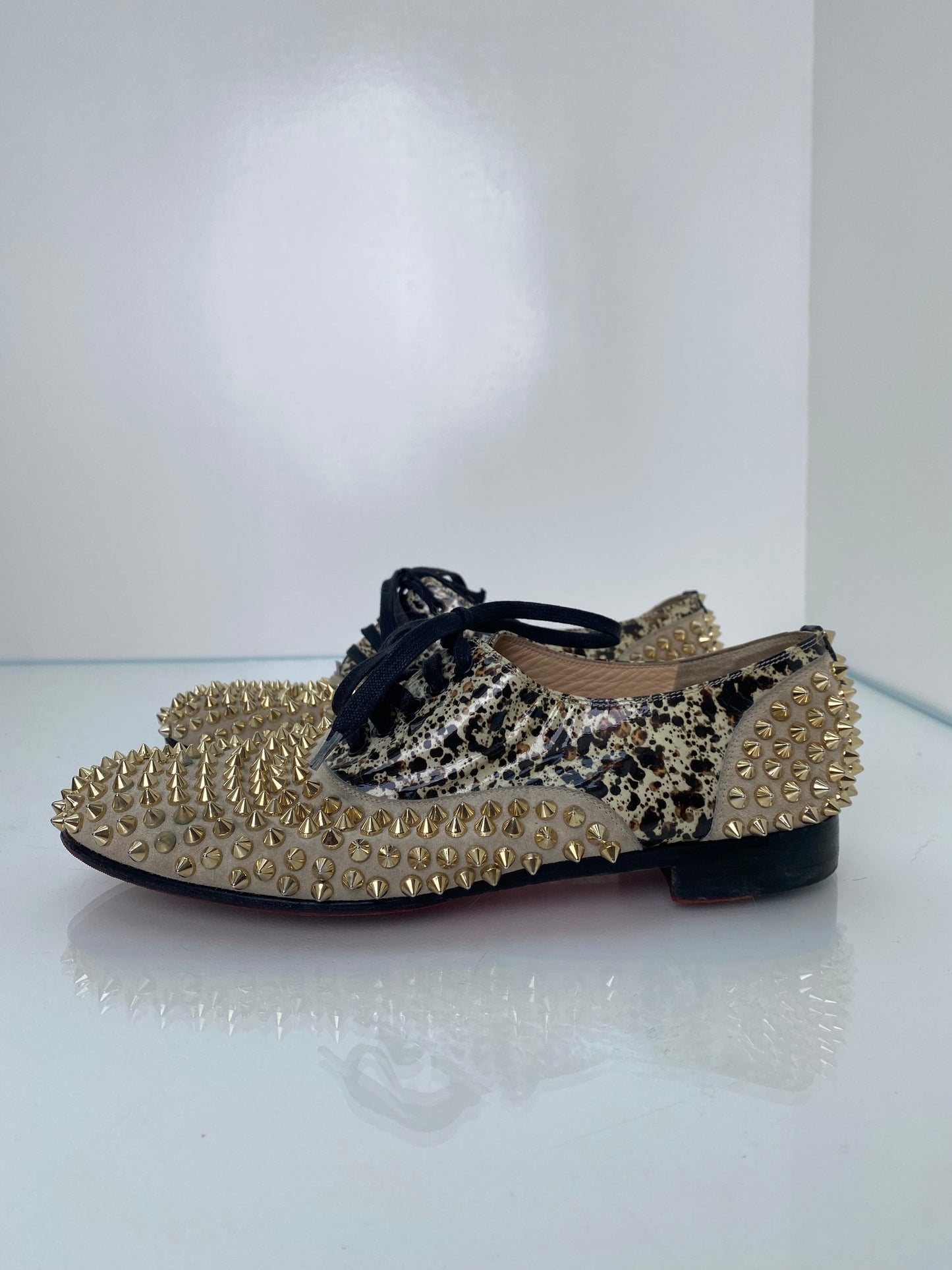 Christian Louboutin Gold Spike Oxford, 39