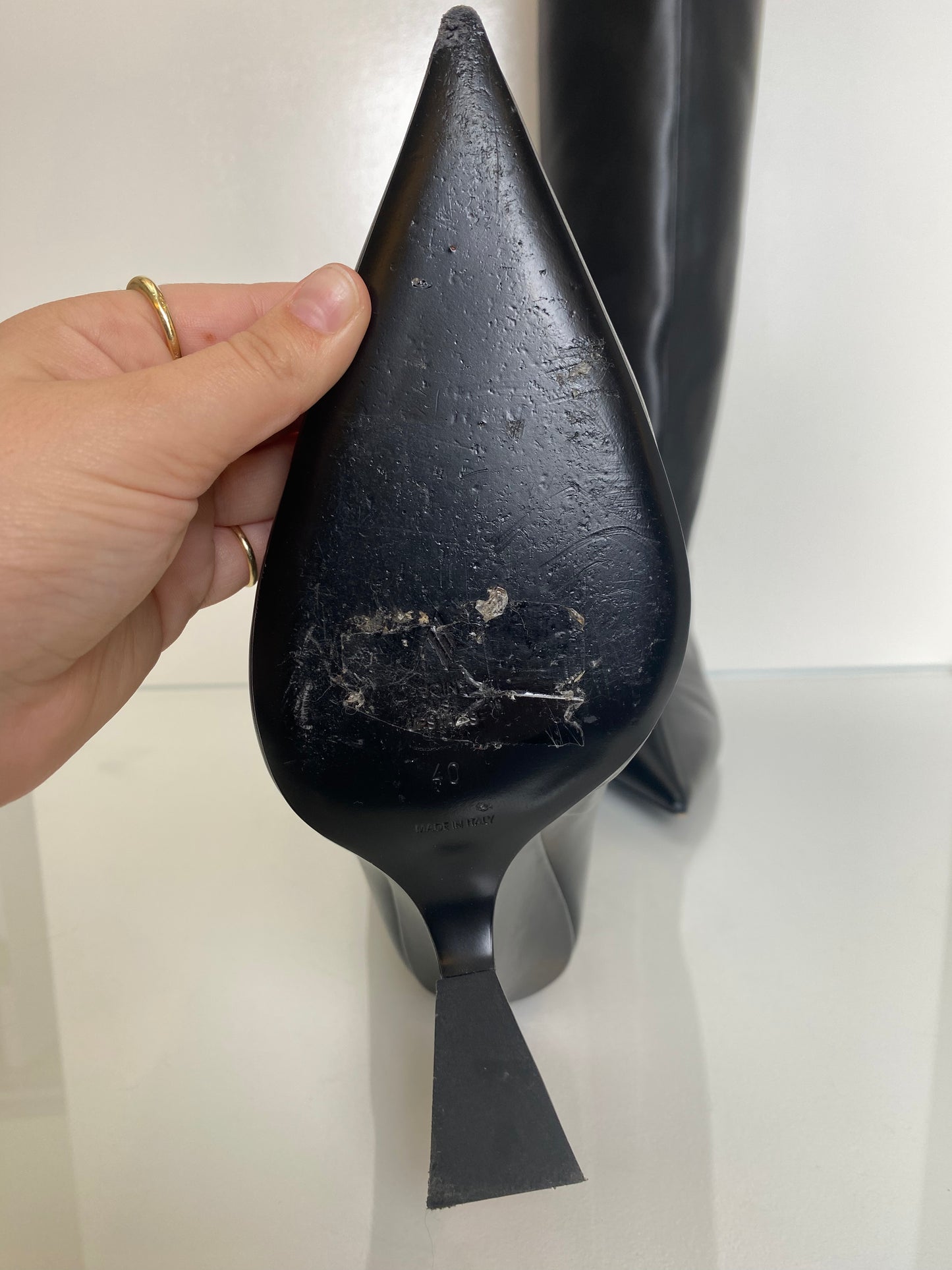 The Attico Black Cheope Knee-High Boots, 40