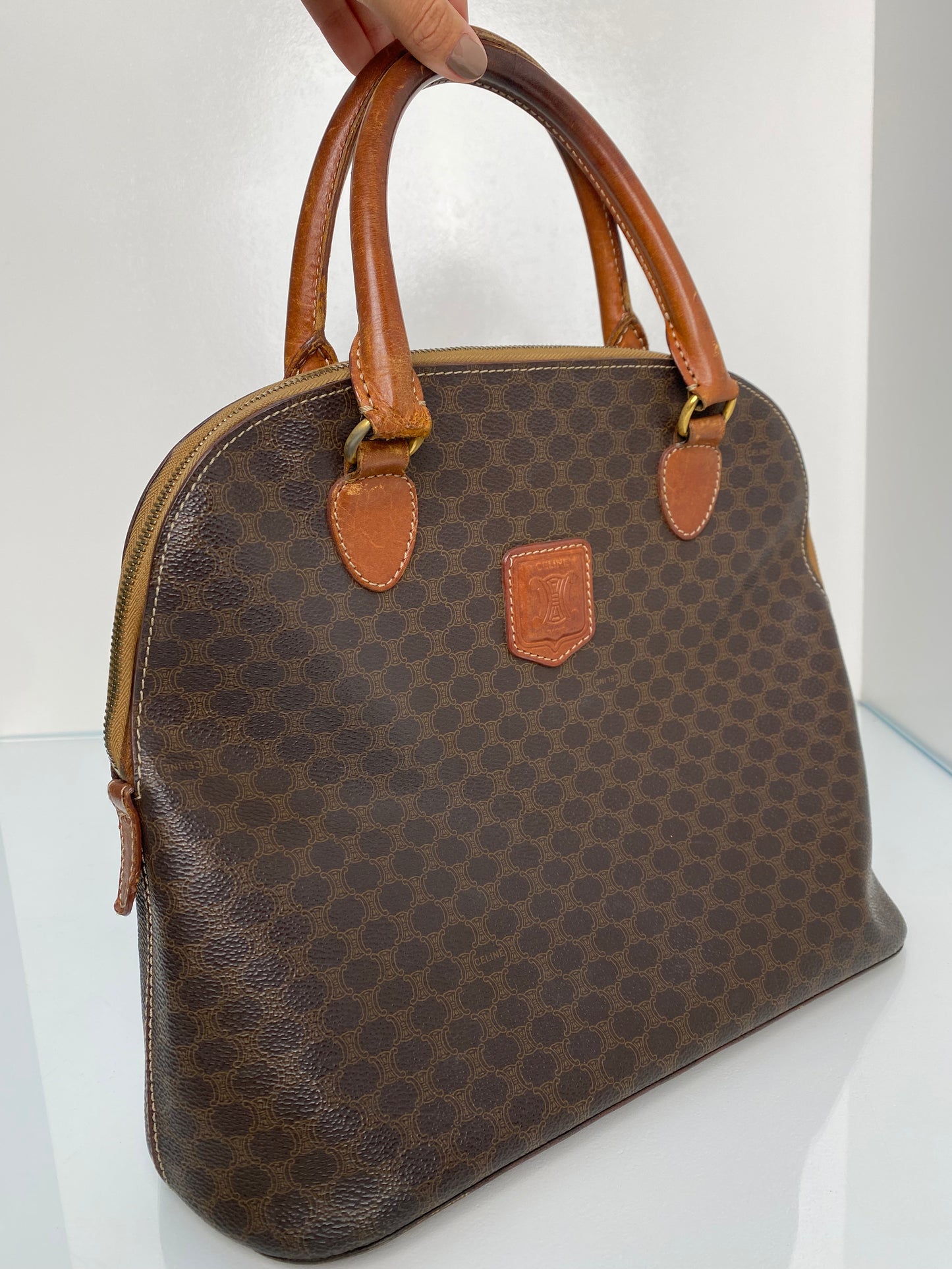 Celine Vintage Macadam Top Handle Bag GHW