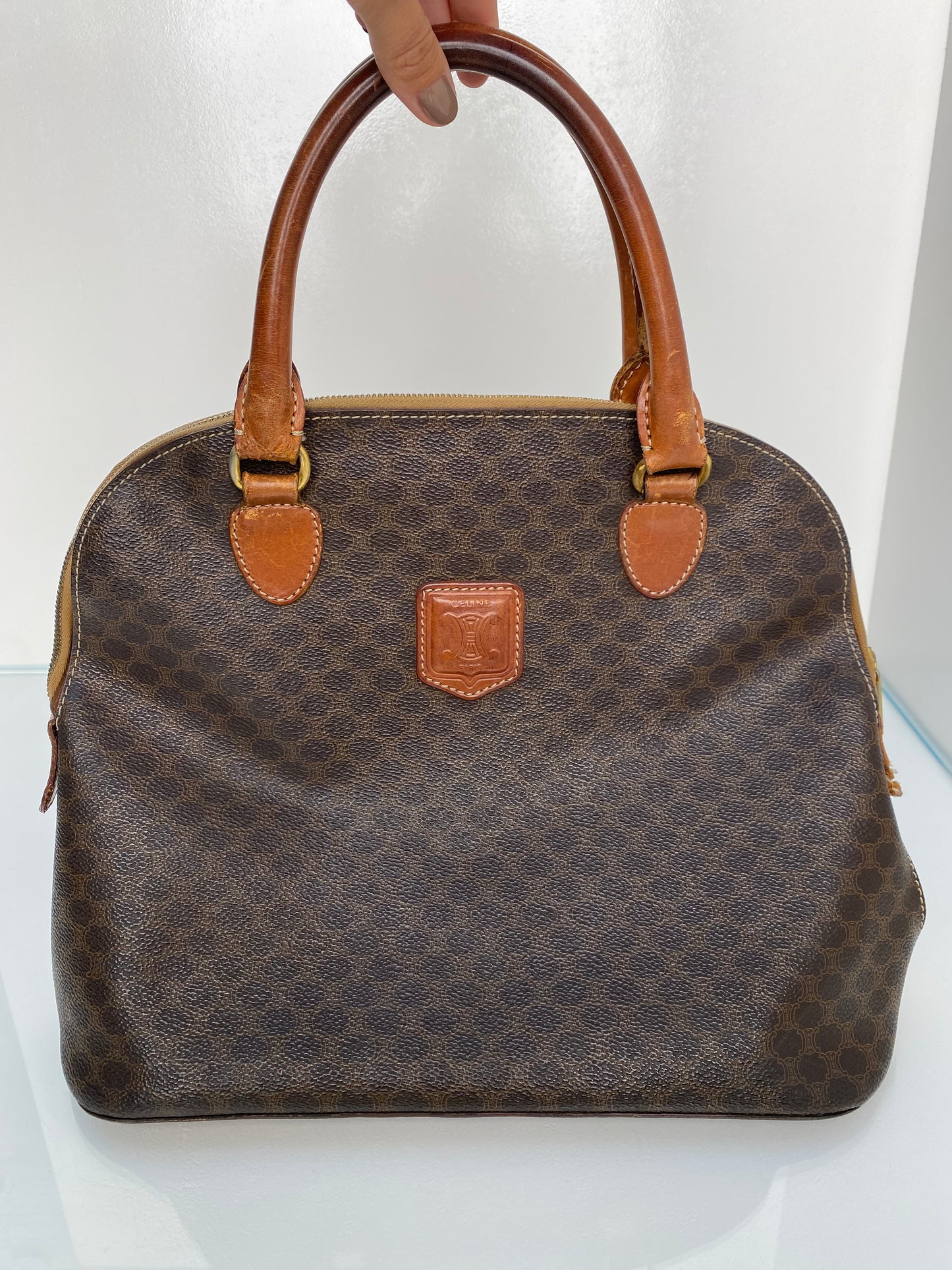 Celine Vintage Macadam Top Handle Bag GHW