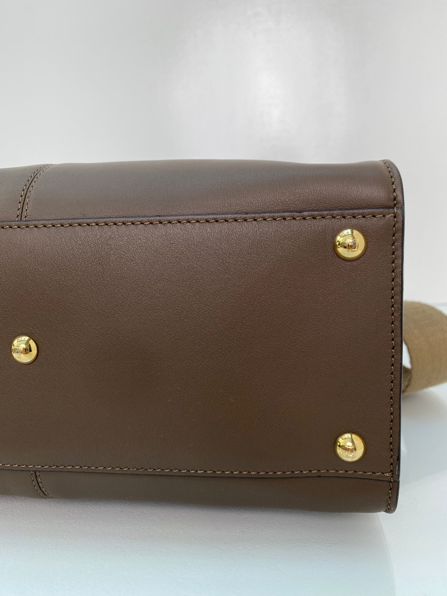 Fendi Brown Peekaboo X-Lite Top Handle Bag GHW