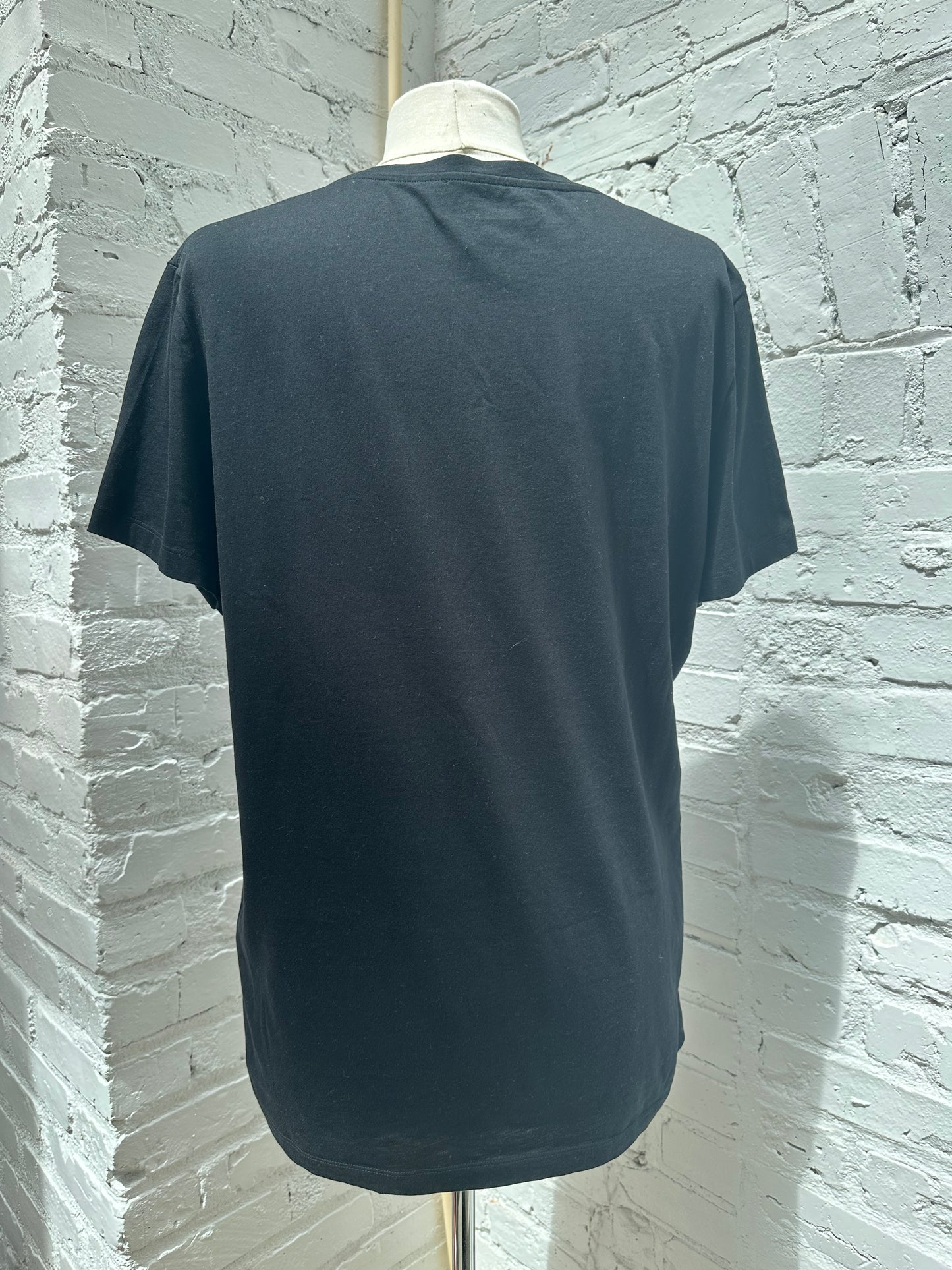 Balmain Men’s Black & White Logo T Shirt, XL