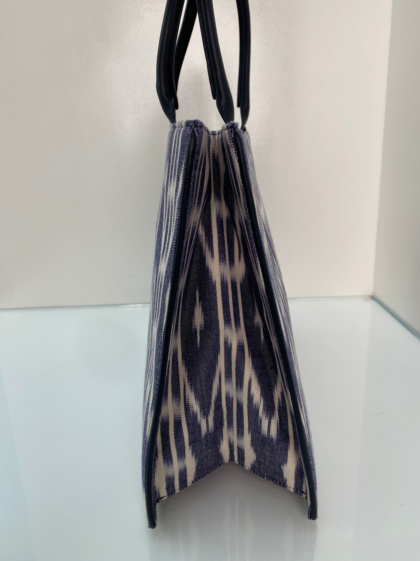 Maje Navy & White Ikat Tote Bag