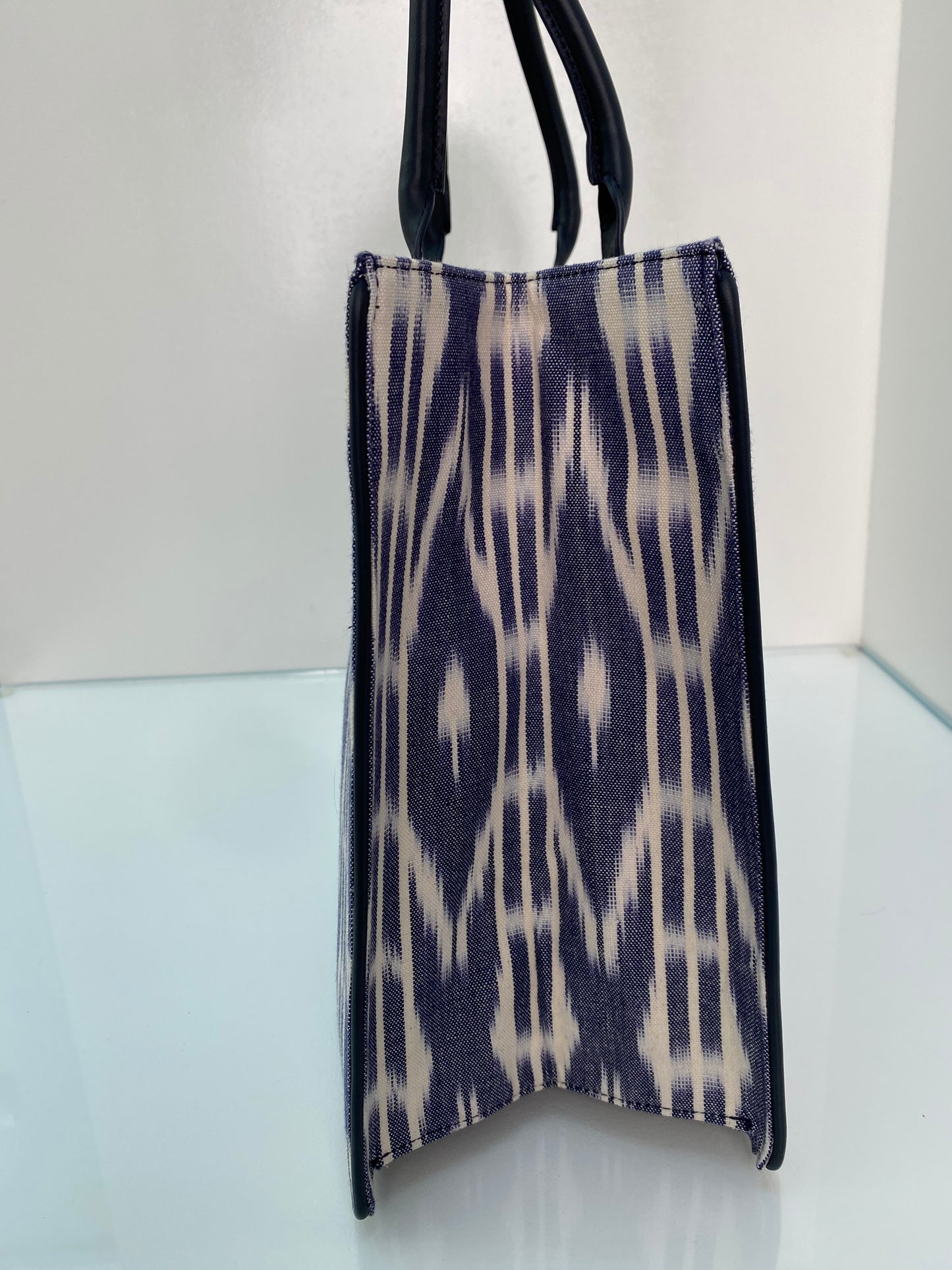 Maje Navy & White Ikat Tote Bag