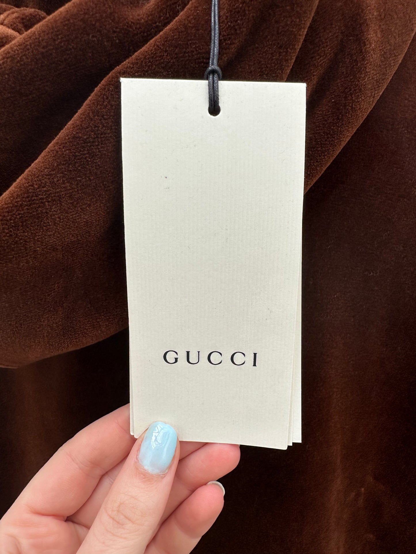 Gucci Maison De L’Amour Brown Velvet Hoodie, L