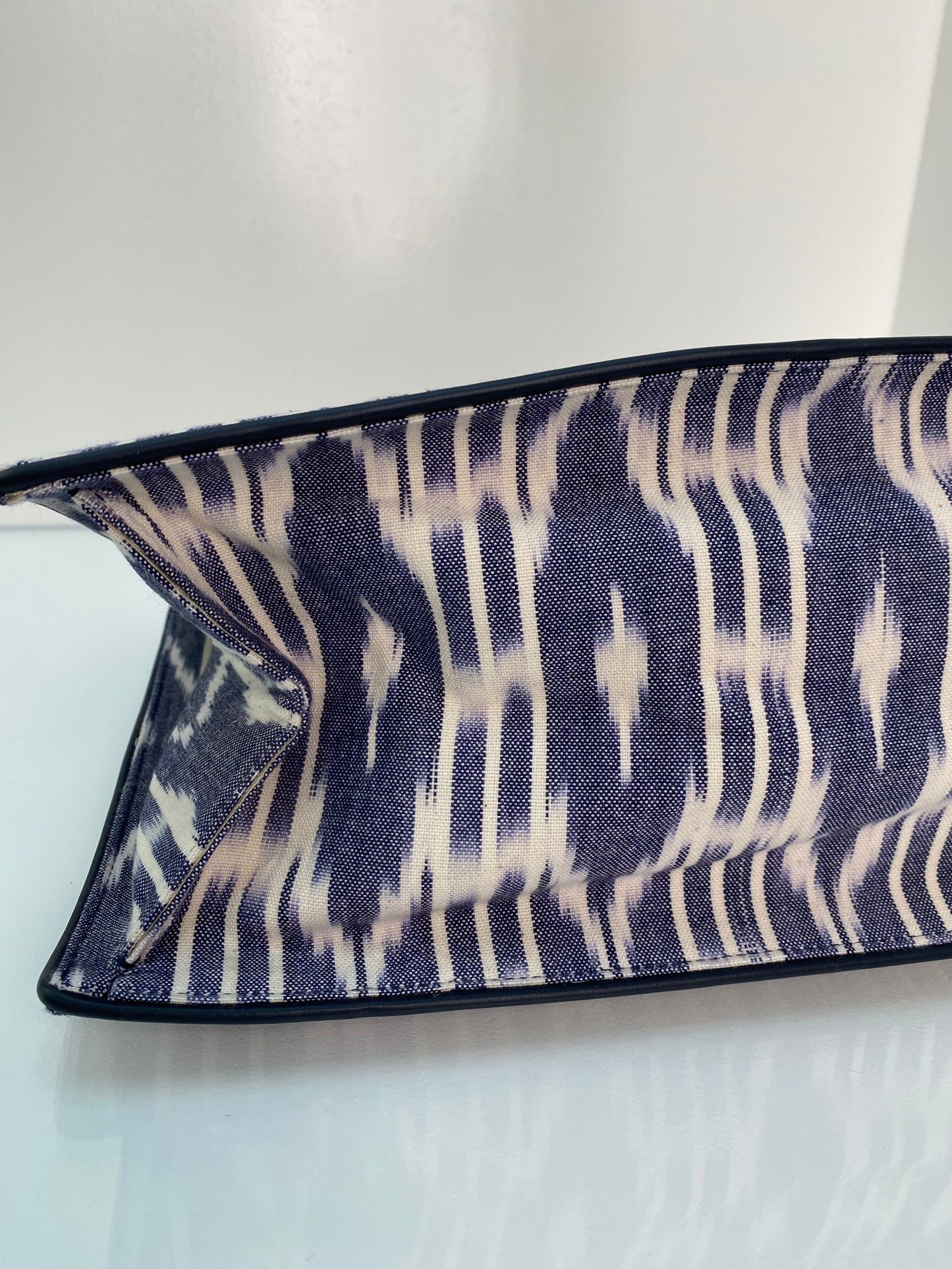 Maje Navy & White Ikat Tote Bag
