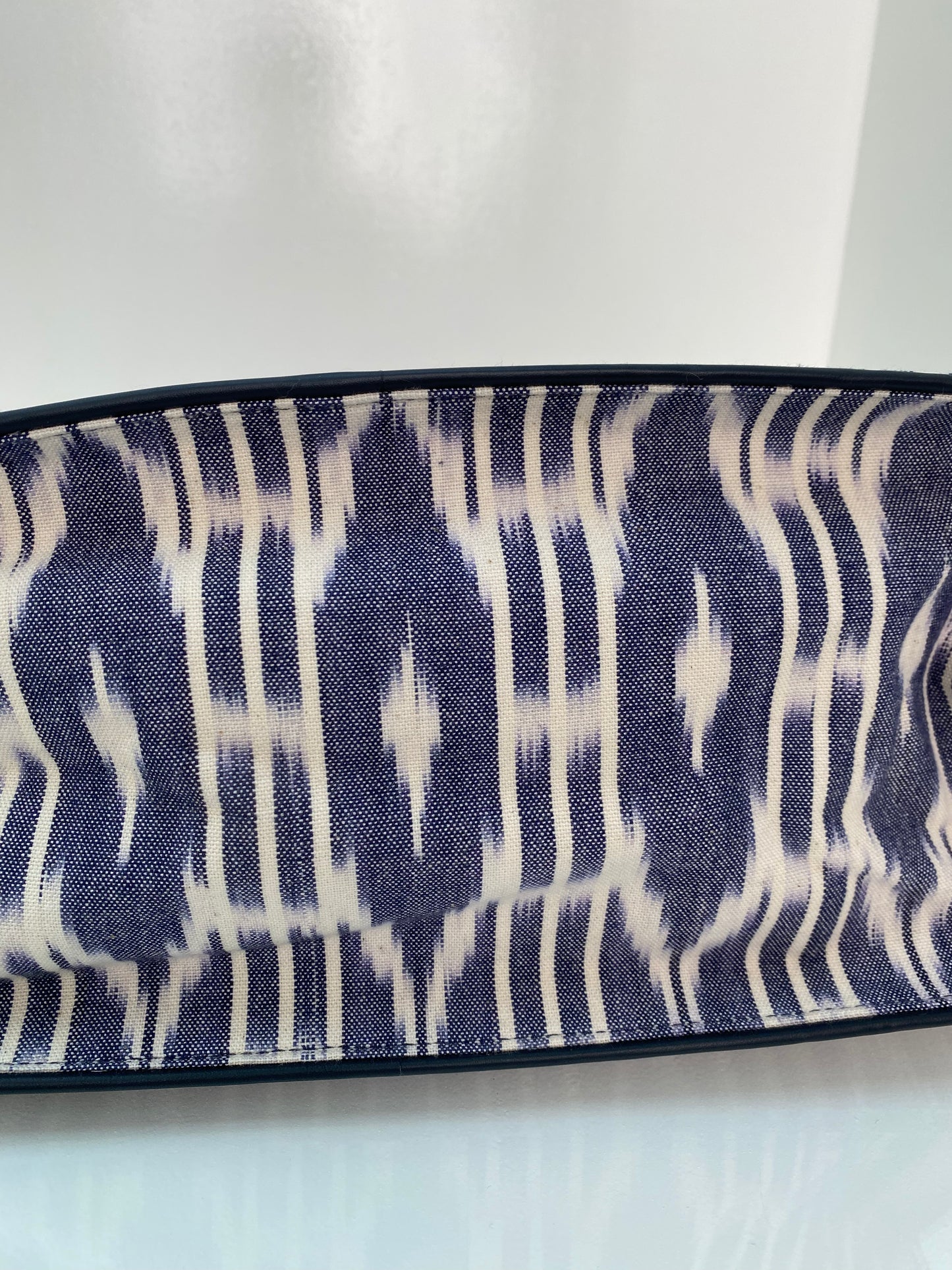 Maje Navy & White Ikat Tote Bag