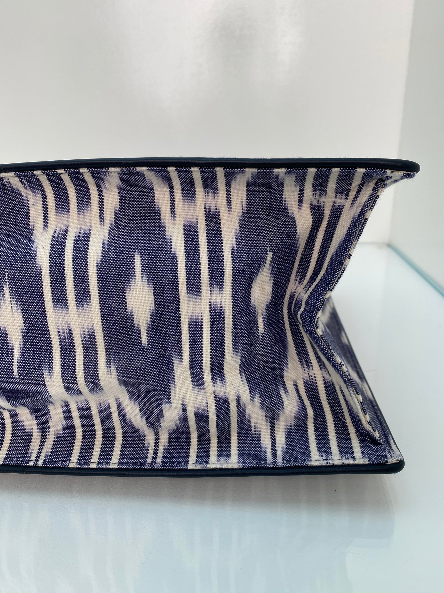 Maje Navy & White Ikat Tote Bag