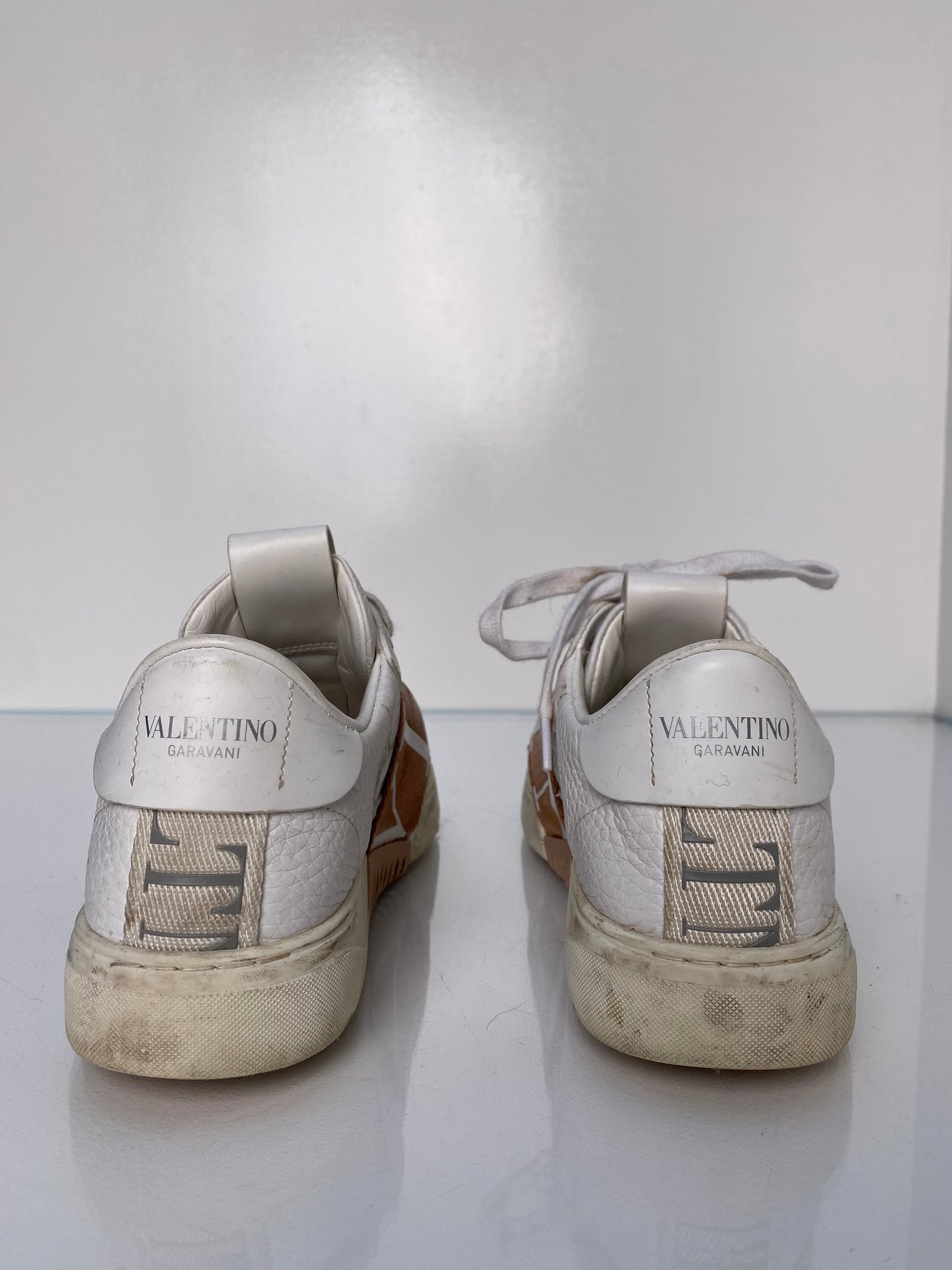 Valentino Pink & White Logo Band Sneakers, 36