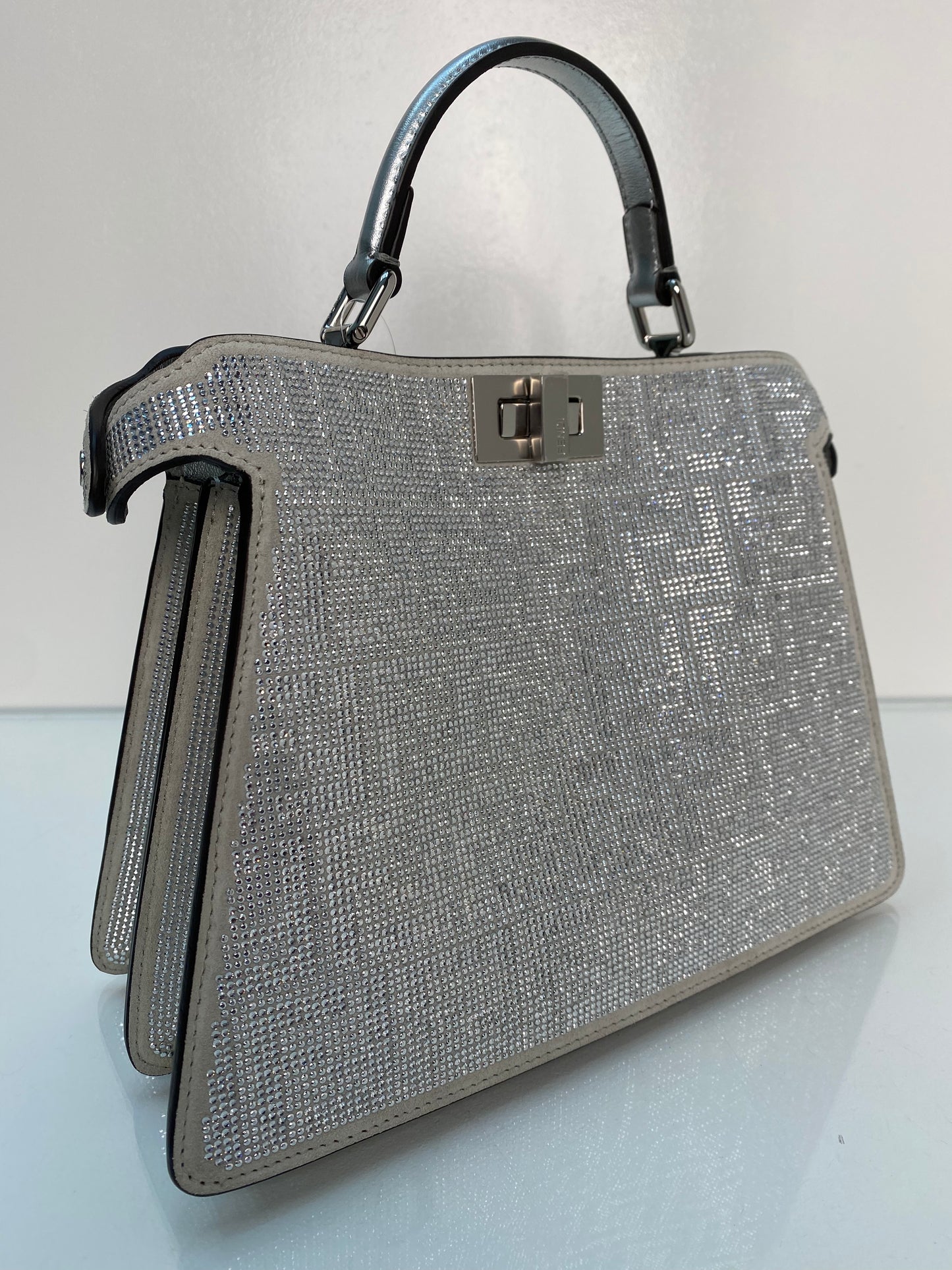 Fendi Crystal Metallic Peekaboo Bag SHW