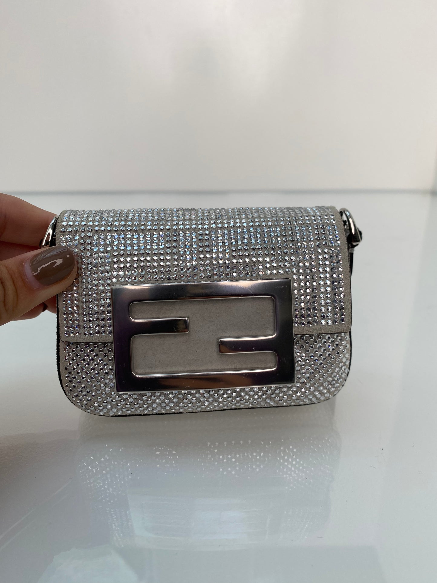 Fendi Crystal Baguette Mini Charm SHW
