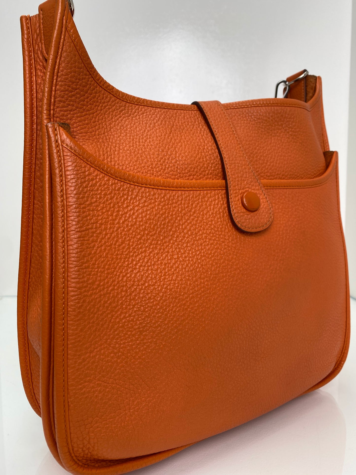 Hermes Evelyne GM Orange Clemence SHW
