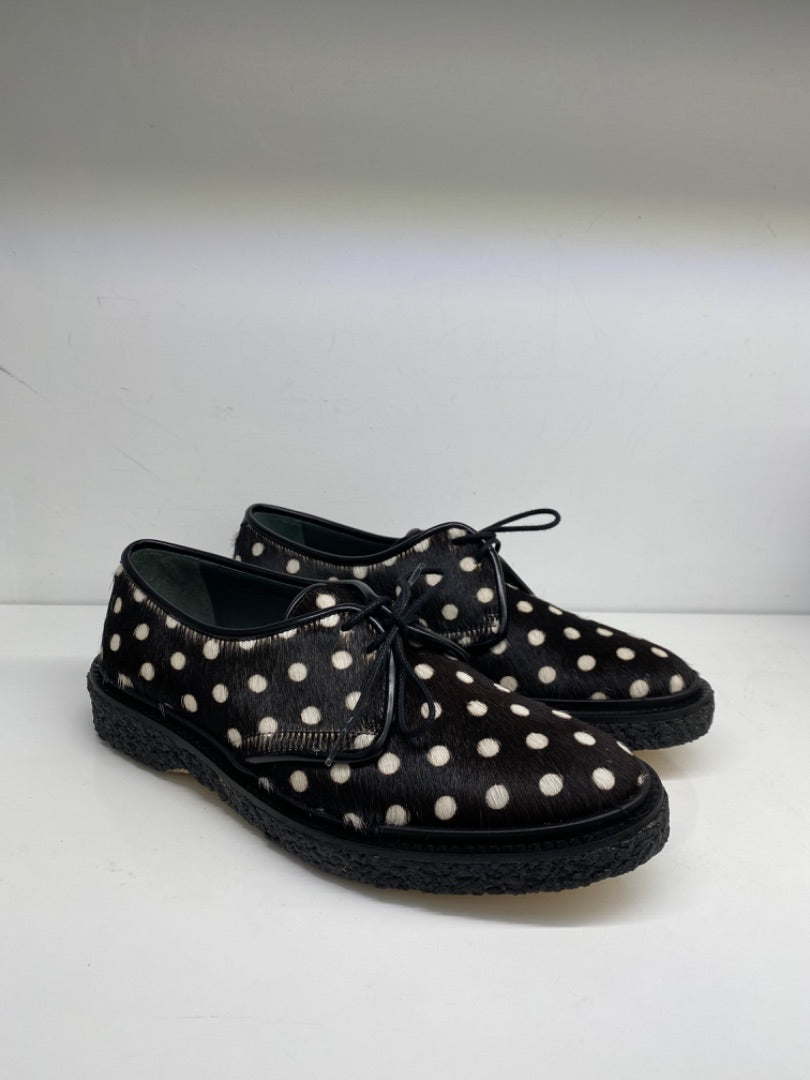 Adiev Black & White Polka Dot Loafers, 6