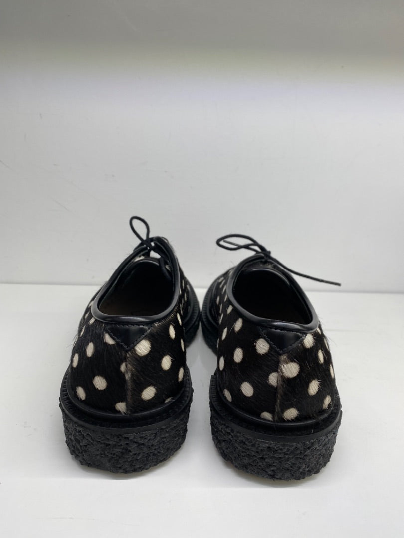 Adiev Black & White Polka Dot Loafers, 6