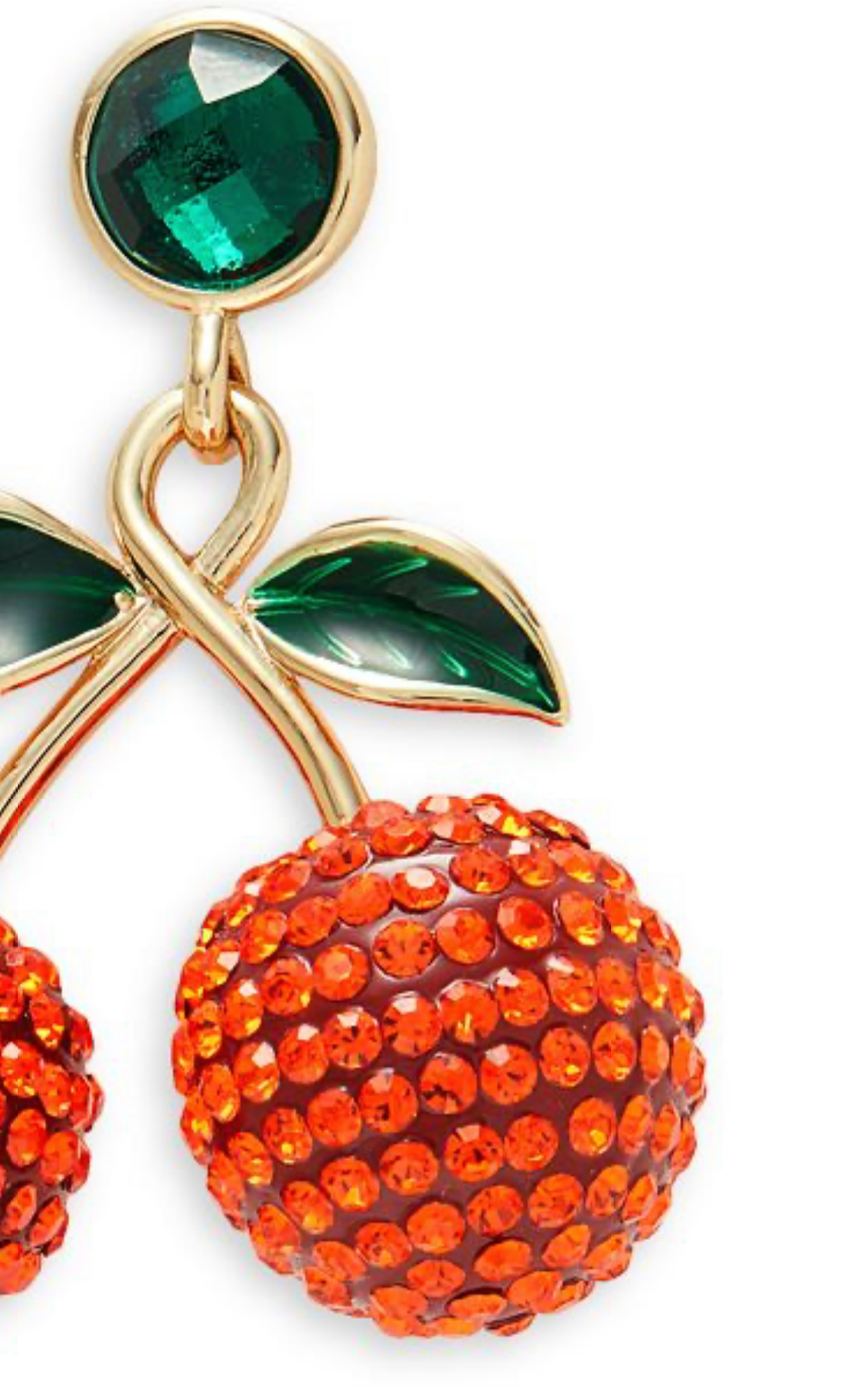 Dannijo Gold Plated Glass Crystal Cherry Drop Earrings