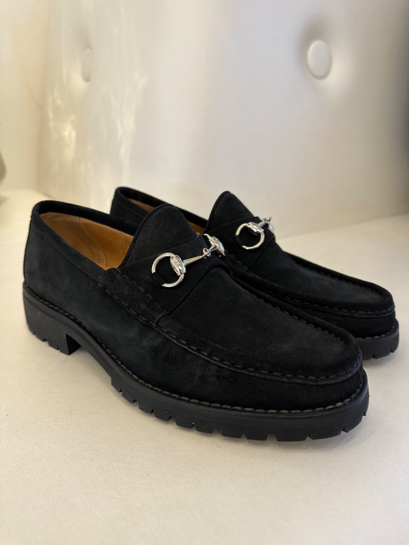 Gucci Black Suede Loafers