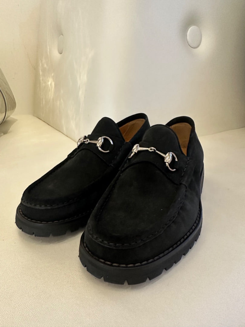 Gucci Black Suede Loafers