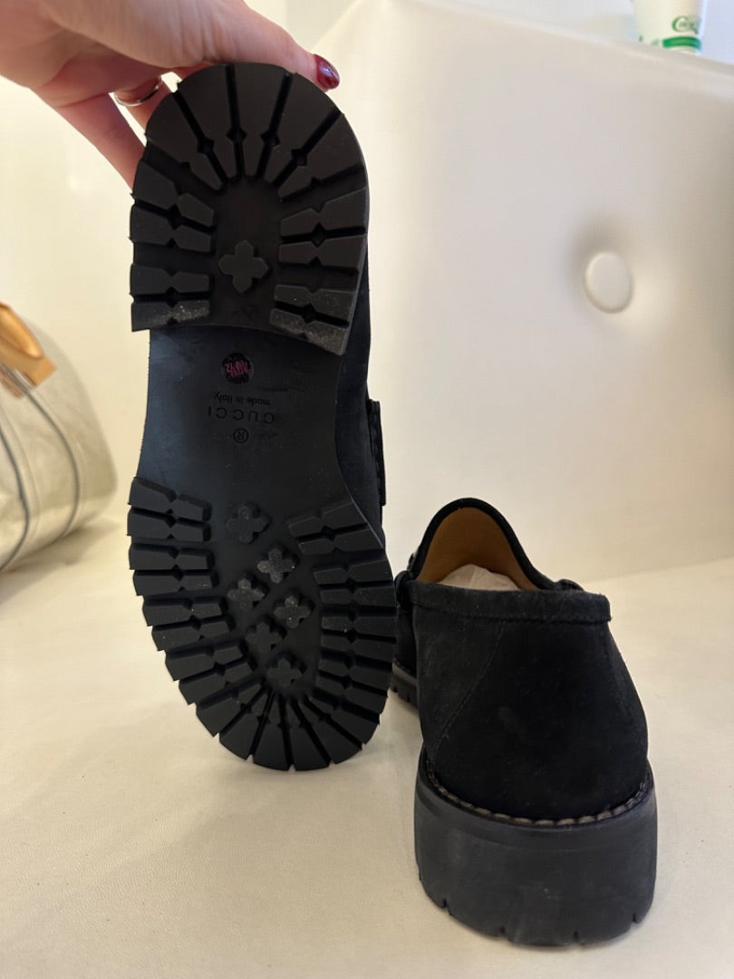 Gucci Black Suede Loafers