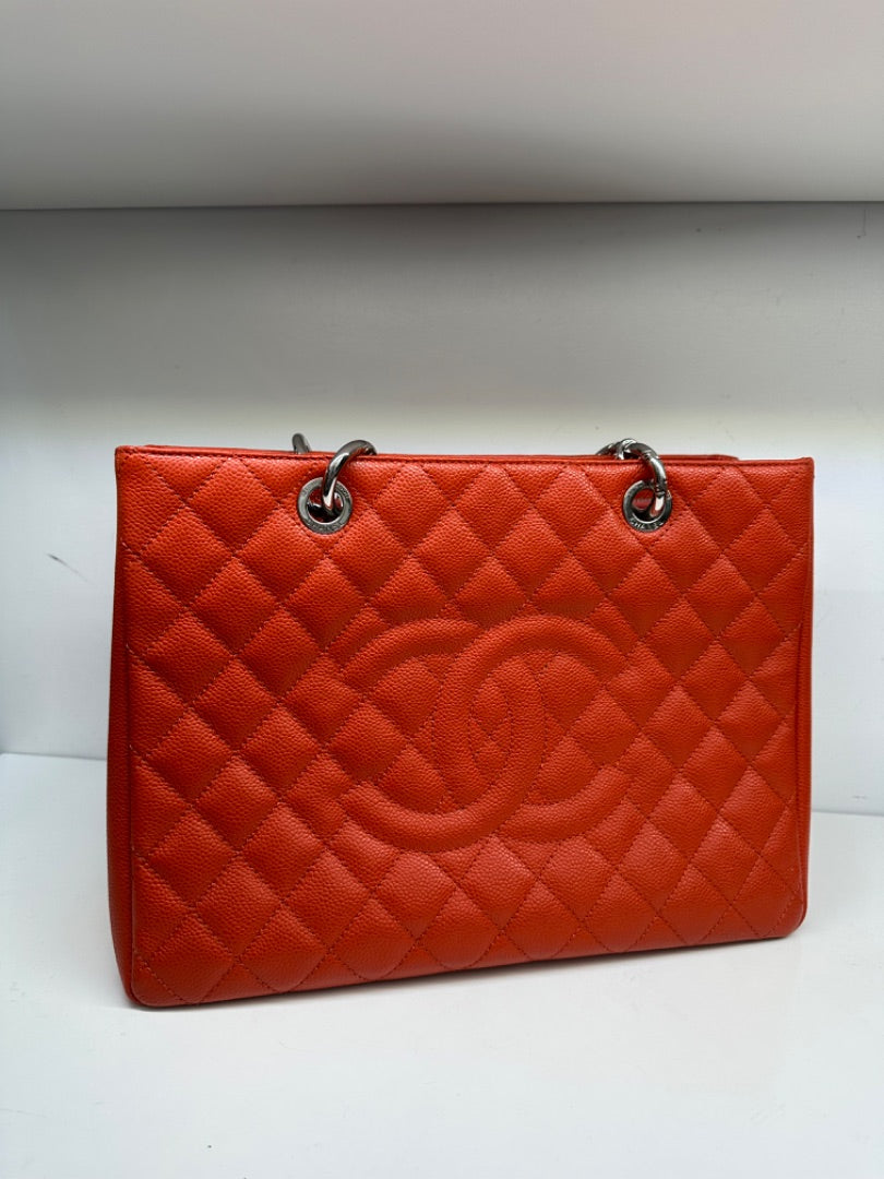 Chanel Orange Caviar Leather GST SHW