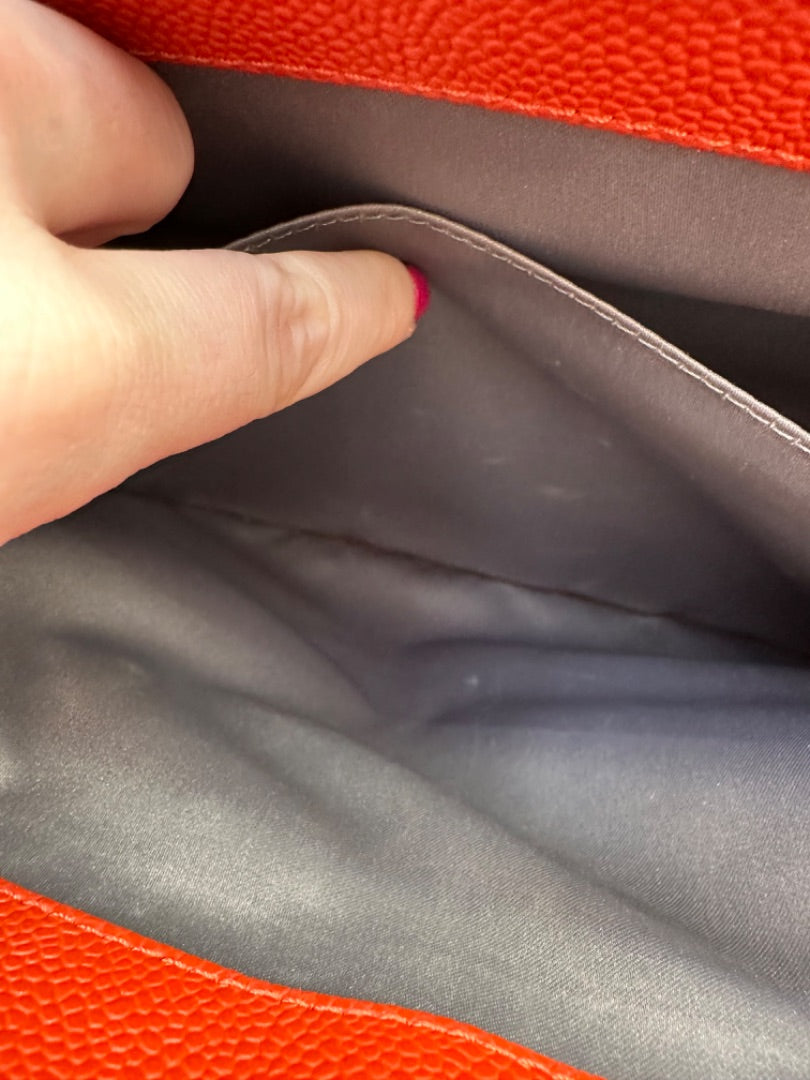 Chanel Orange Caviar Leather GST SHW