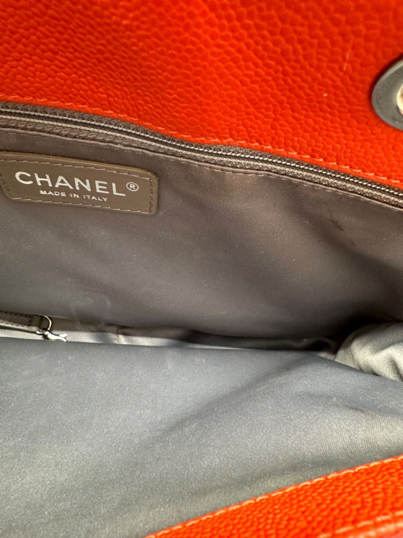 Chanel Orange Caviar Leather GST SHW
