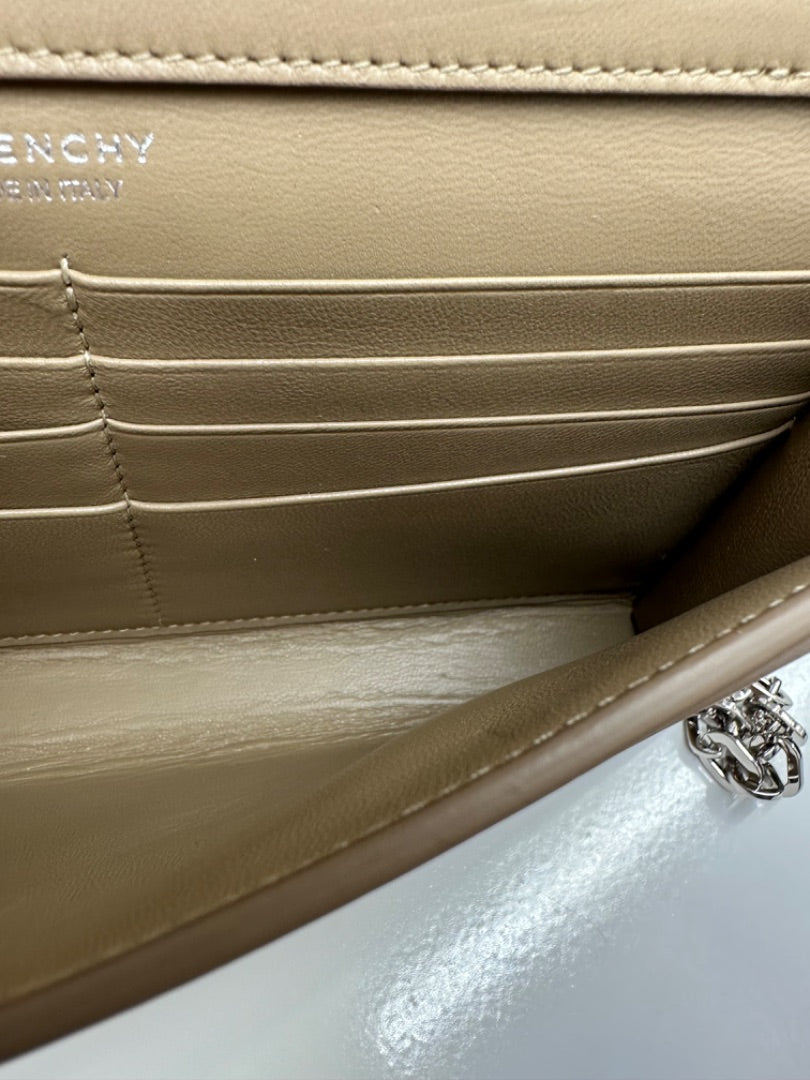 Givenchy Beige Leather Chain Detailing Shoulder Bag SHW
