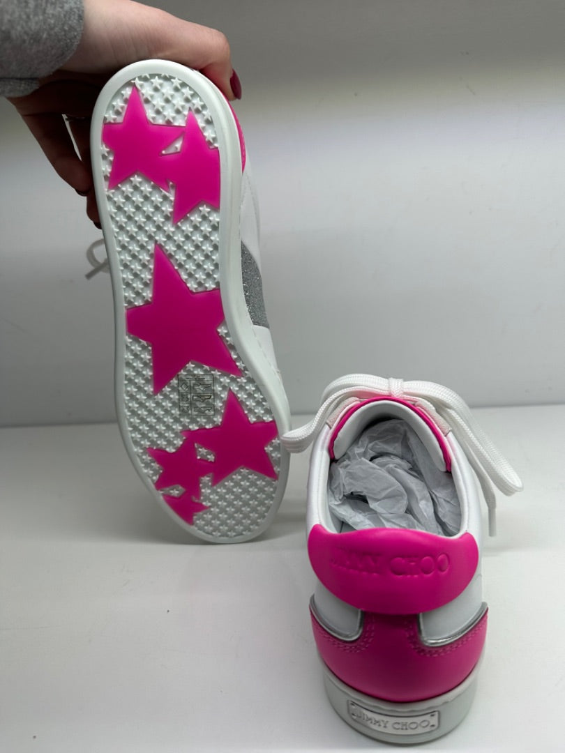 Jimmy Choo Pink & Silver Sneakers, 37