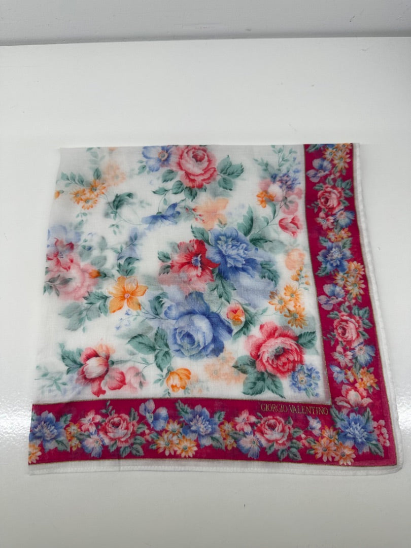 Giorgio Armani Floral Cotton Pocket Square Scarf