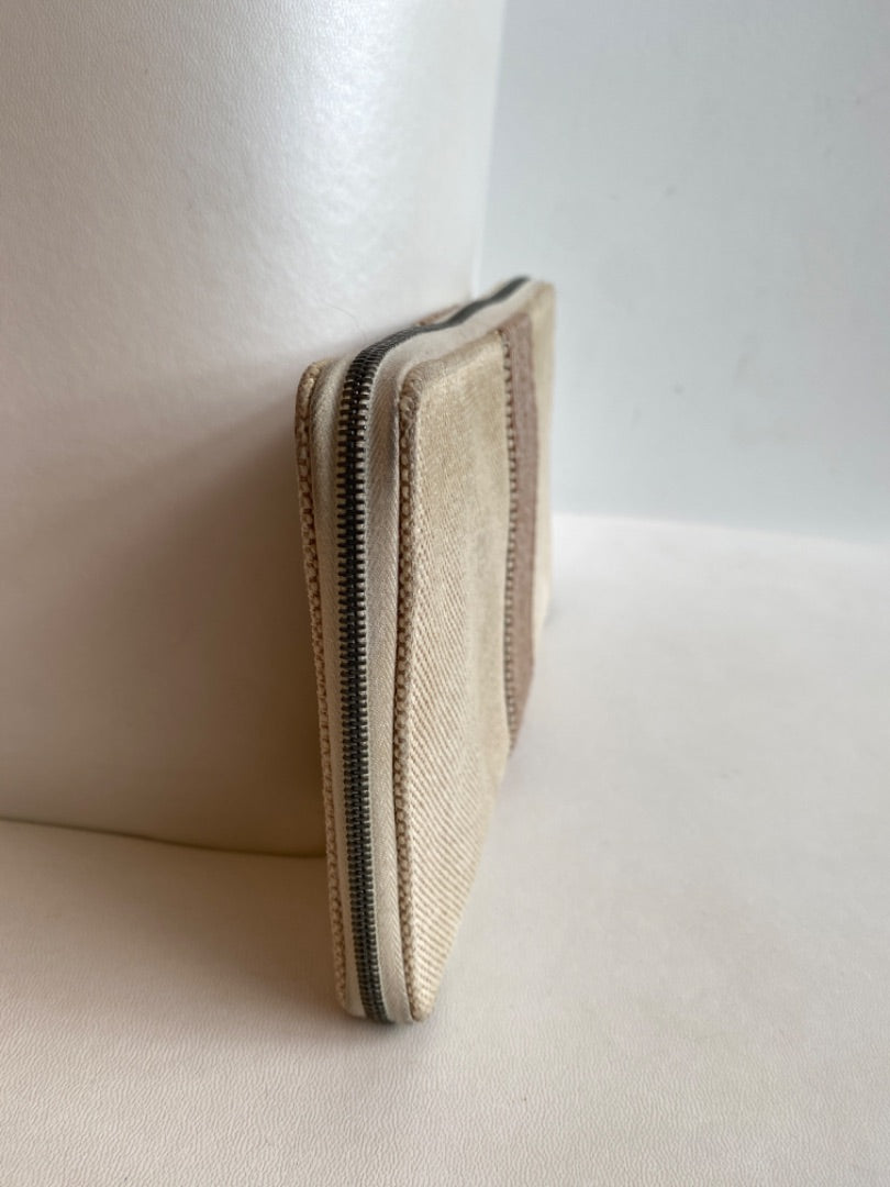 Hermes Cream Canvas Travel Wallet