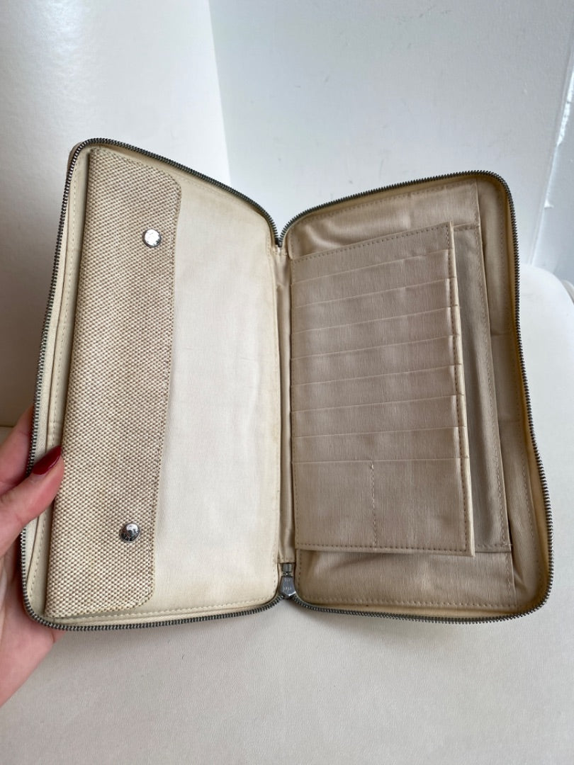 Hermes Cream Canvas Travel Wallet