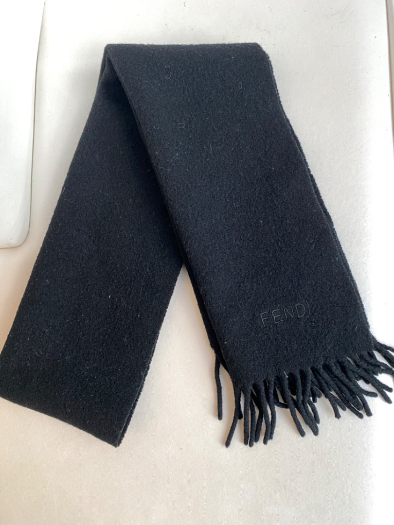 Fendi Black Wool Scarf